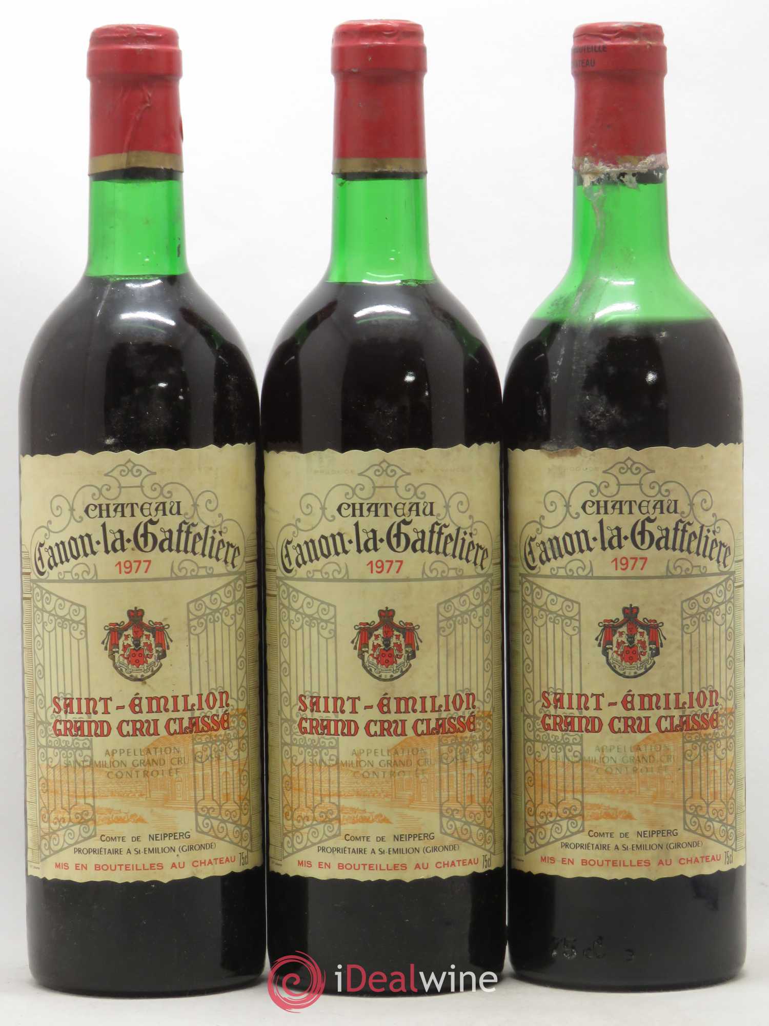 Château Canon la Gaffelière 1er Grand Cru Classé B 1977 - Lot de 3 bouteilles - 0