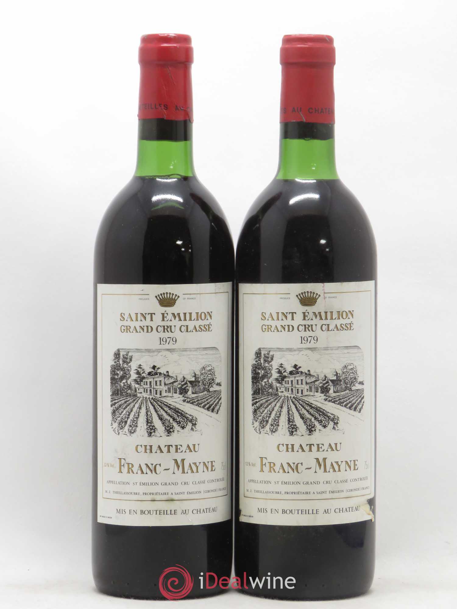 Château Franc Mayne Grand Cru Classé 1979 - Lot de 2 bouteilles - 0