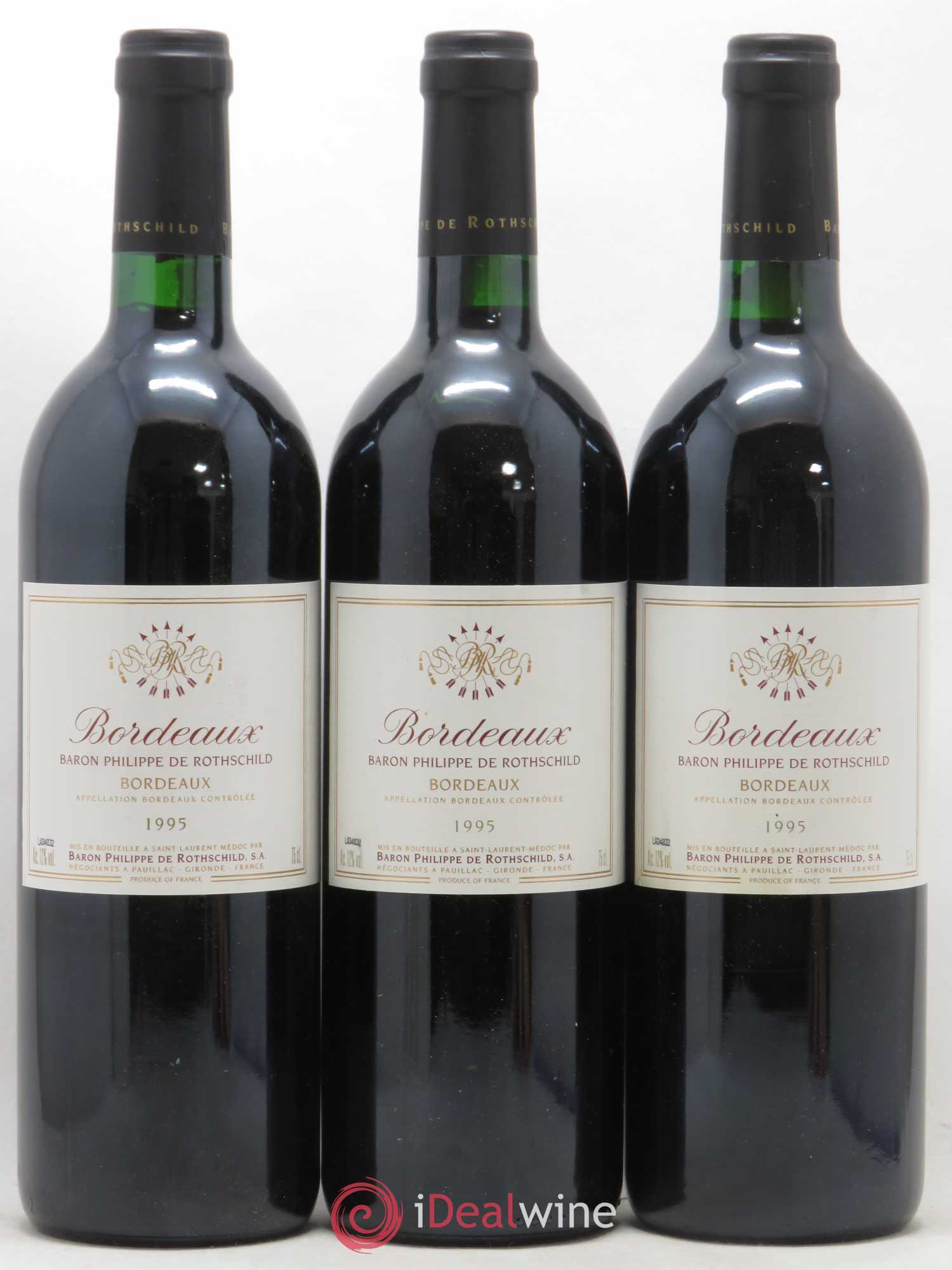 Bordeaux Philippe Rothschild 1995 - Lot de 3 bouteilles - 0