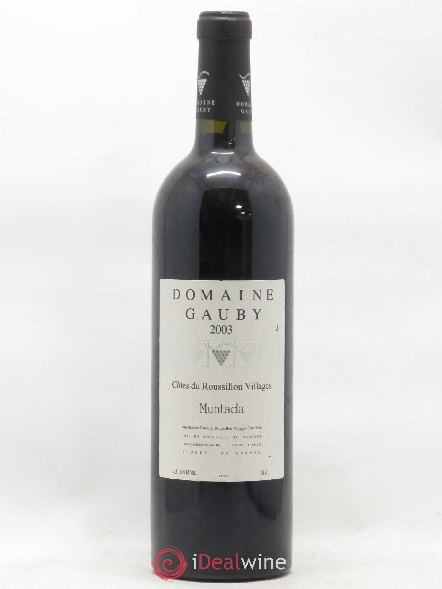 Côtes Catalanes (anciennement Côtes du Roussillon Villages) La Muntada Gauby (Domaine) 2003 - Lot de 1 bouteille - 0