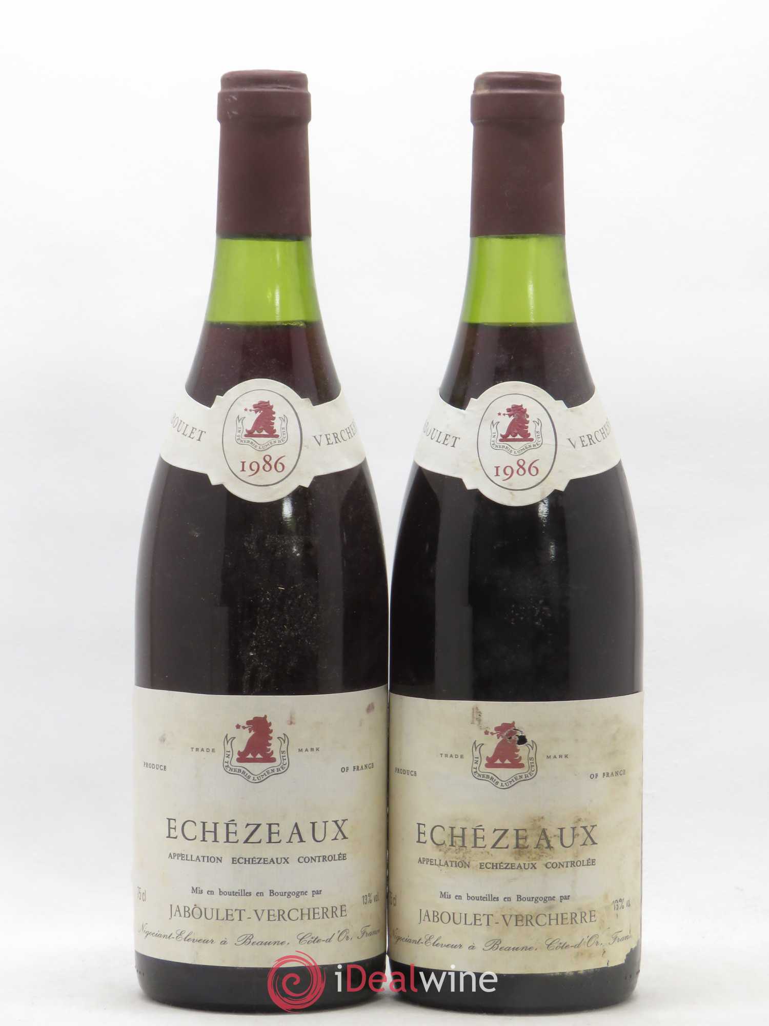 Echezeaux Grand Cru Jaboulet Verchere 1986 - Lot de 2 bouteilles - 0