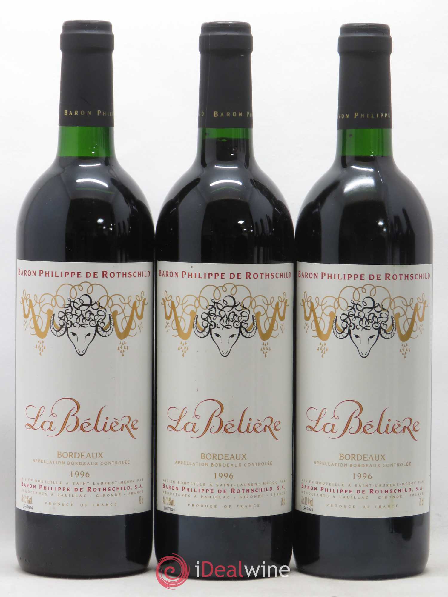 Bordeaux La Belière 1996 - Posten von 6 Flaschen - 1