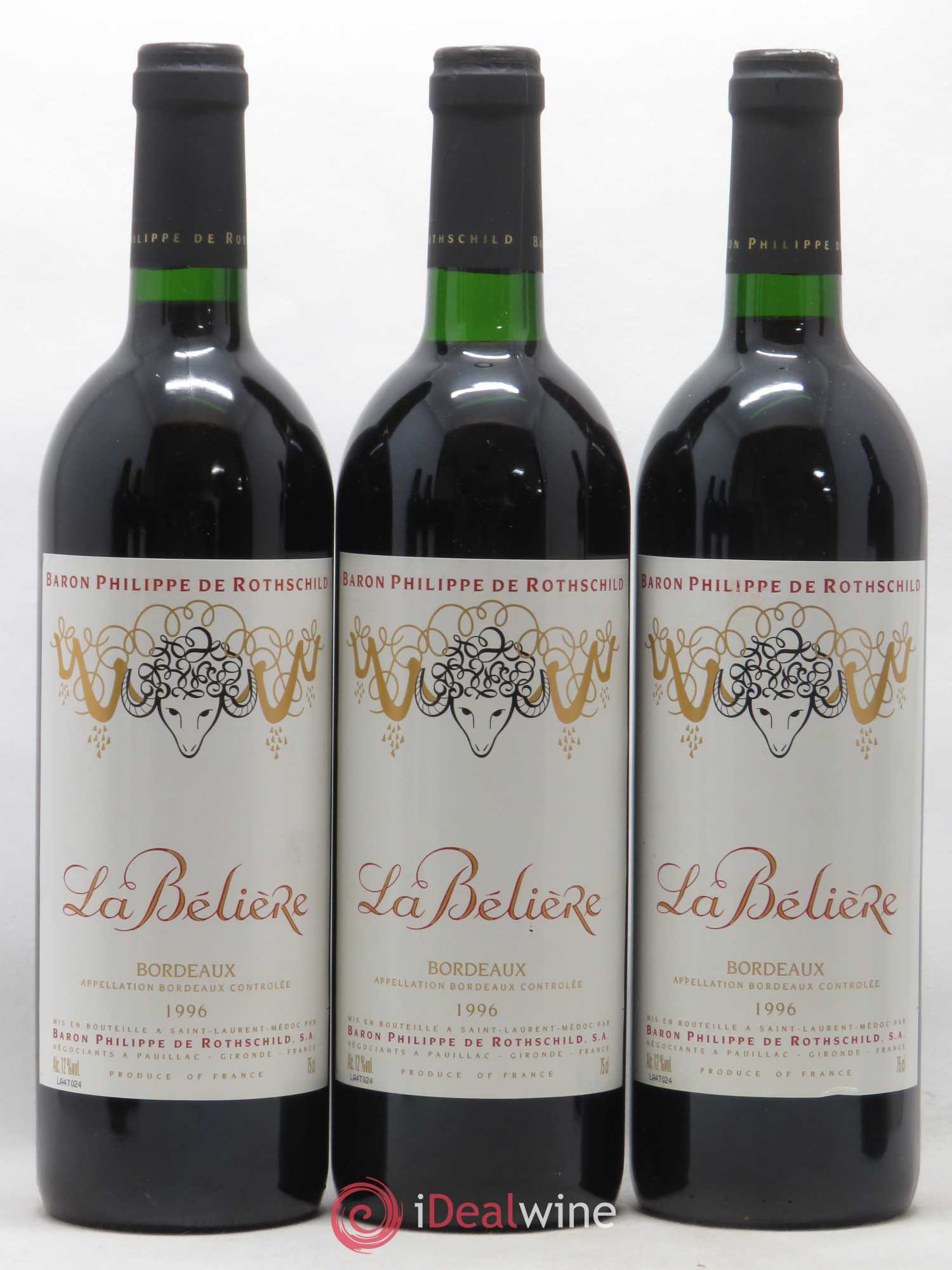 Bordeaux La Belière 1996 - Posten von 6 Flaschen - 2