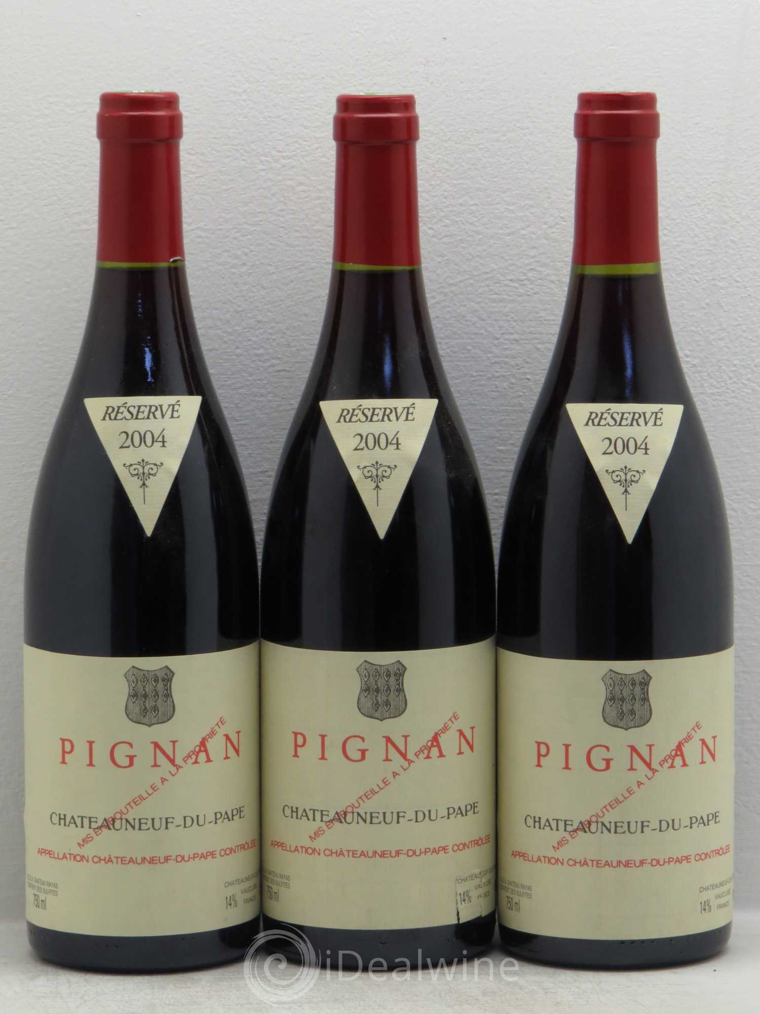Châteauneuf-du-Pape Pignan Emmanuel Reynaud 2004 - Lot de 3 bouteilles - 0