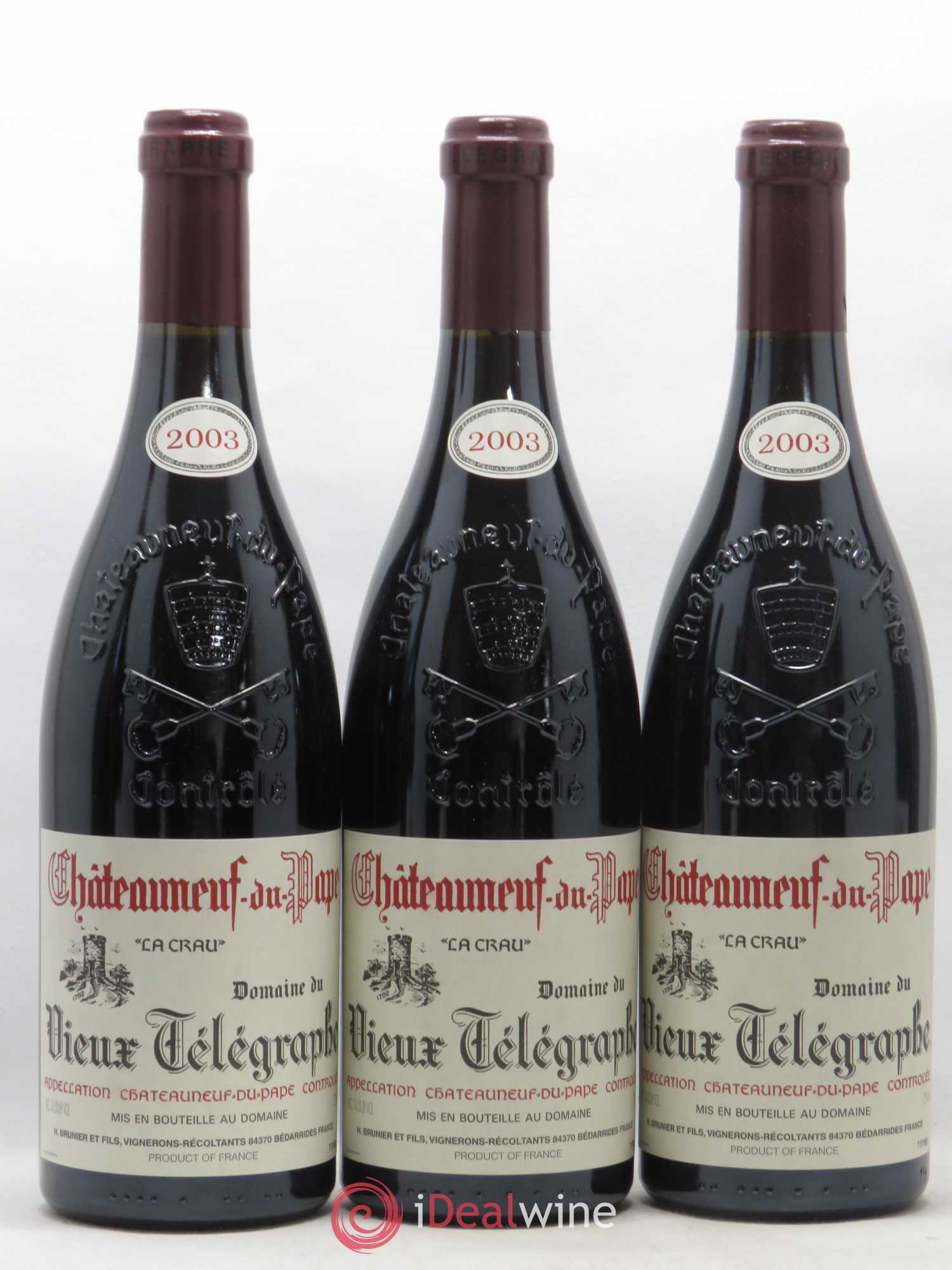 Châteauneuf-du-Pape Vieux Télégraphe (Domaine du) Vignobles Brunier 2003 - Lot de 6 bouteilles - 2