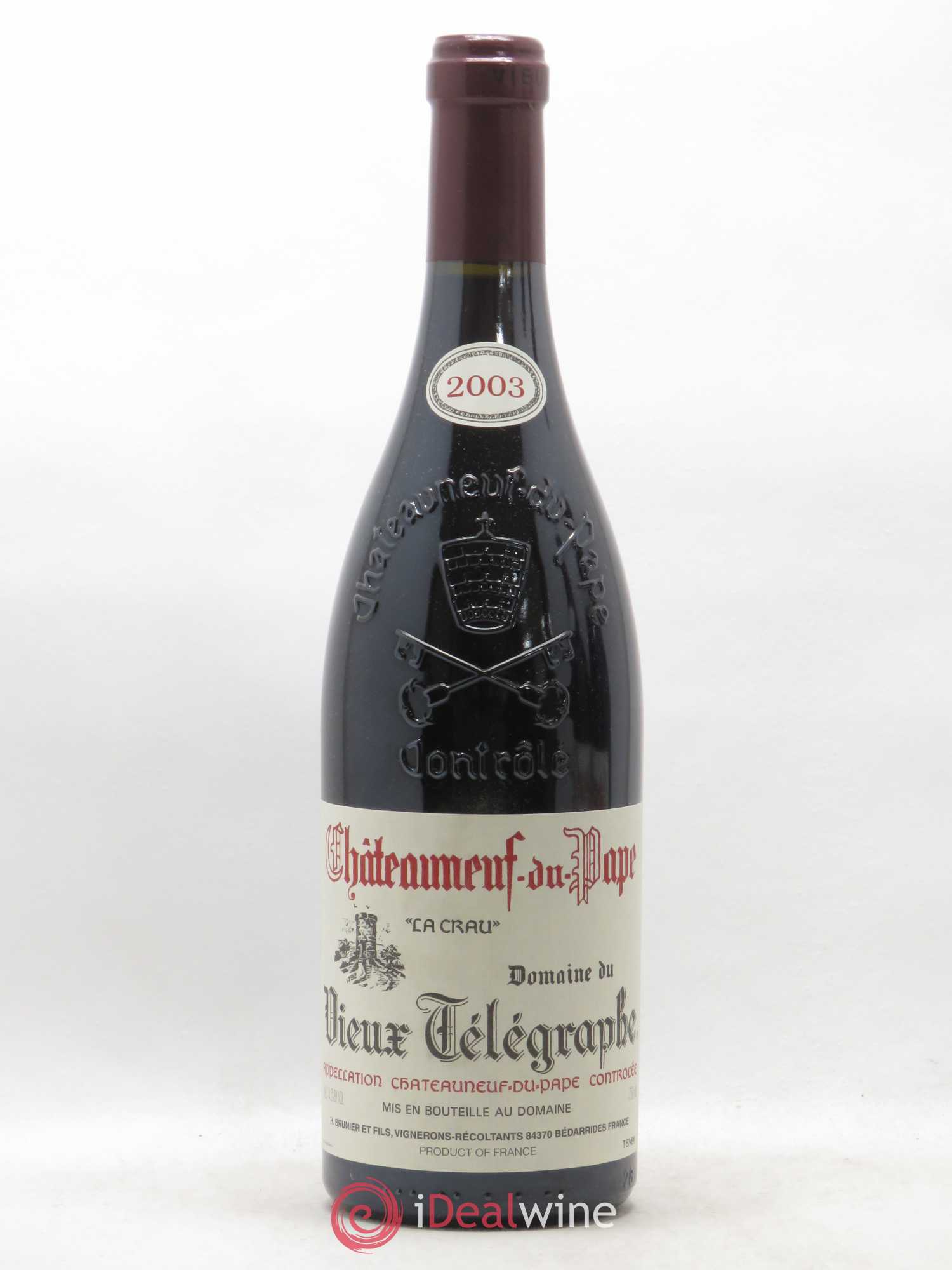 Châteauneuf-du-Pape Vieux Télégraphe (Domaine du) Vignobles Brunier 2003 - Lot de 1 bouteille - 0