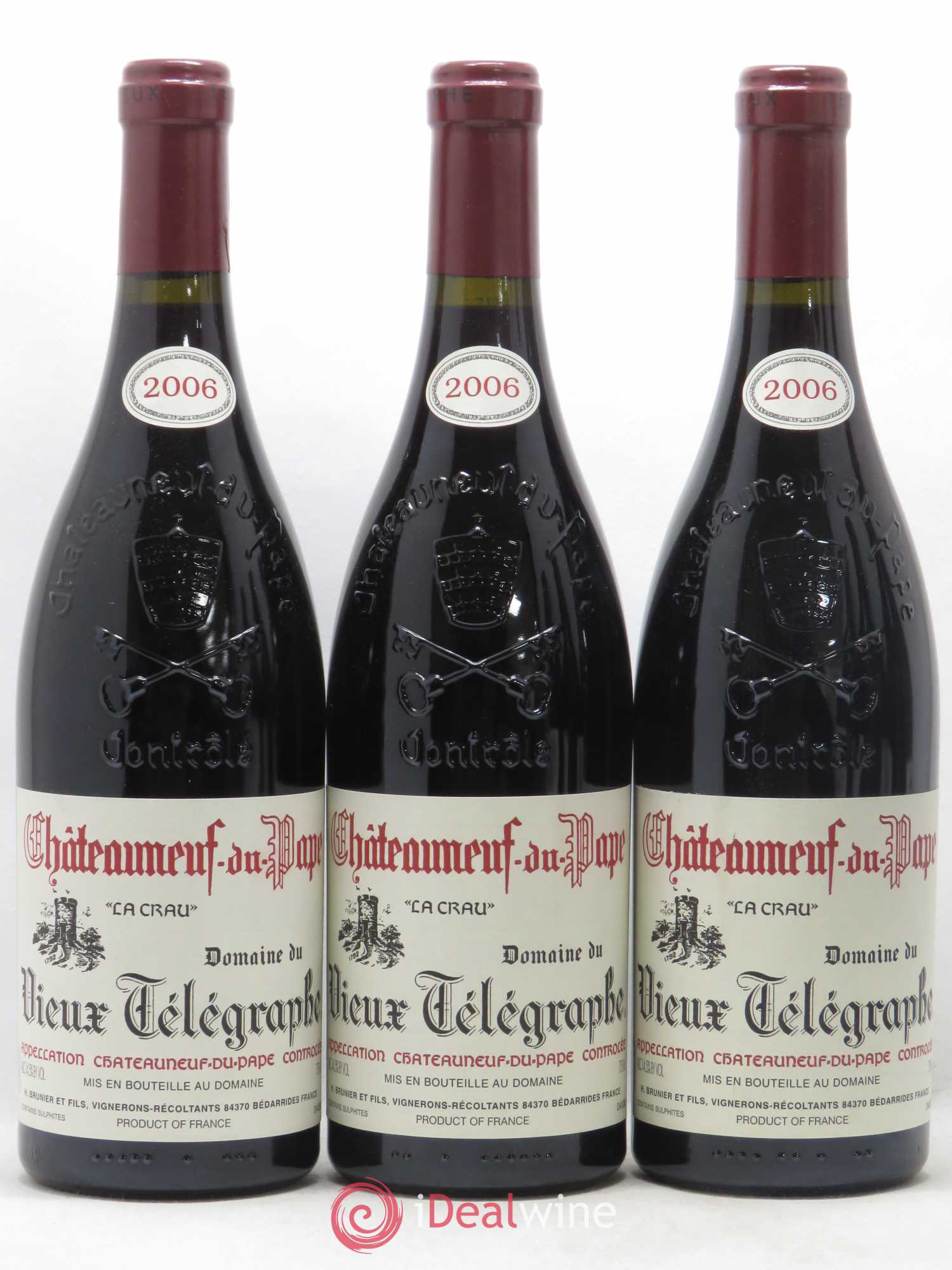 Châteauneuf-du-Pape Vieux Télégraphe (Domaine du) Vignobles Brunier 2006 - Lot de 6 bouteilles - 1