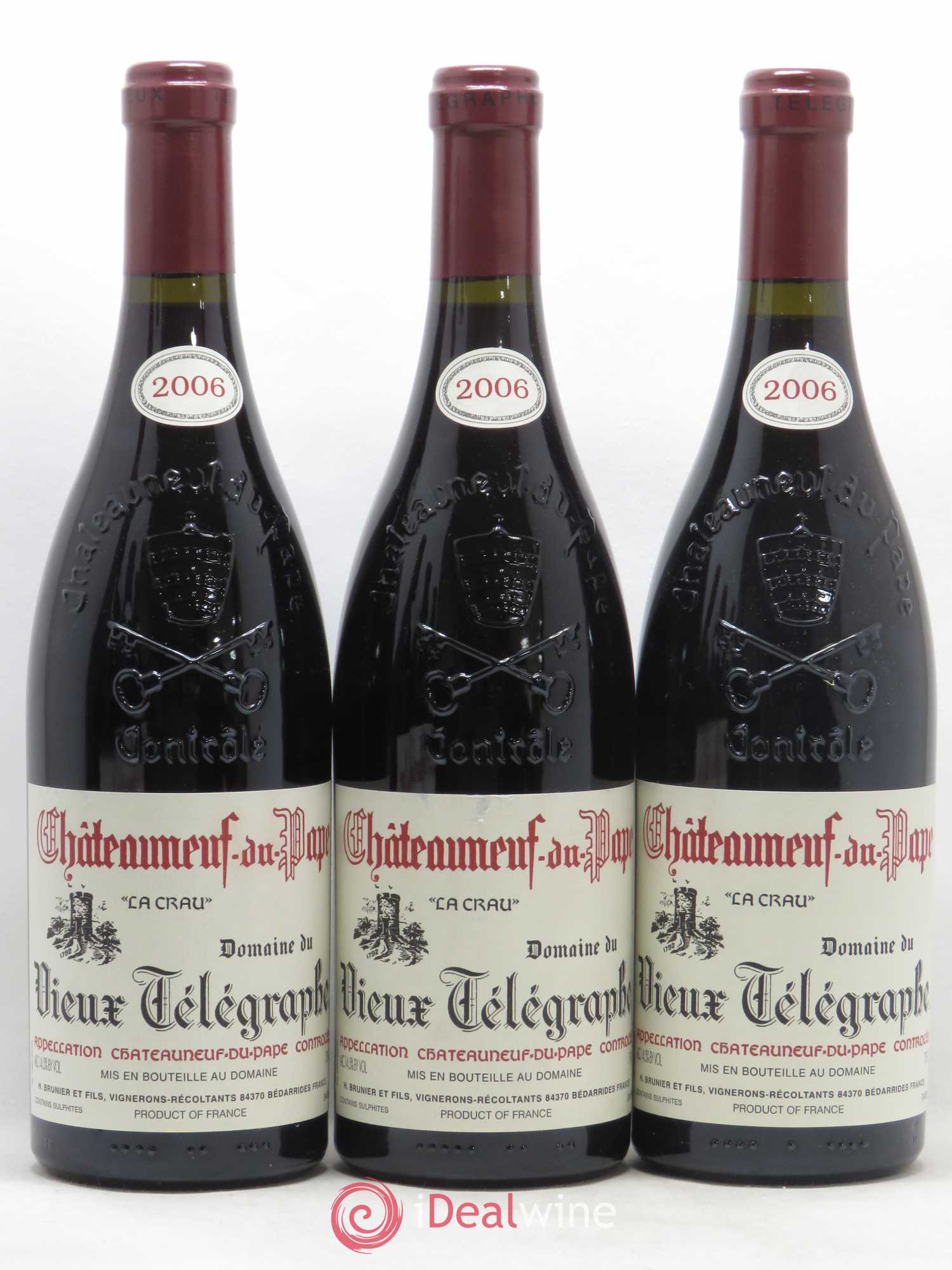 Châteauneuf-du-Pape Vieux Télégraphe (Domaine du) Vignobles Brunier 2006 - Lot de 6 bouteilles - 2