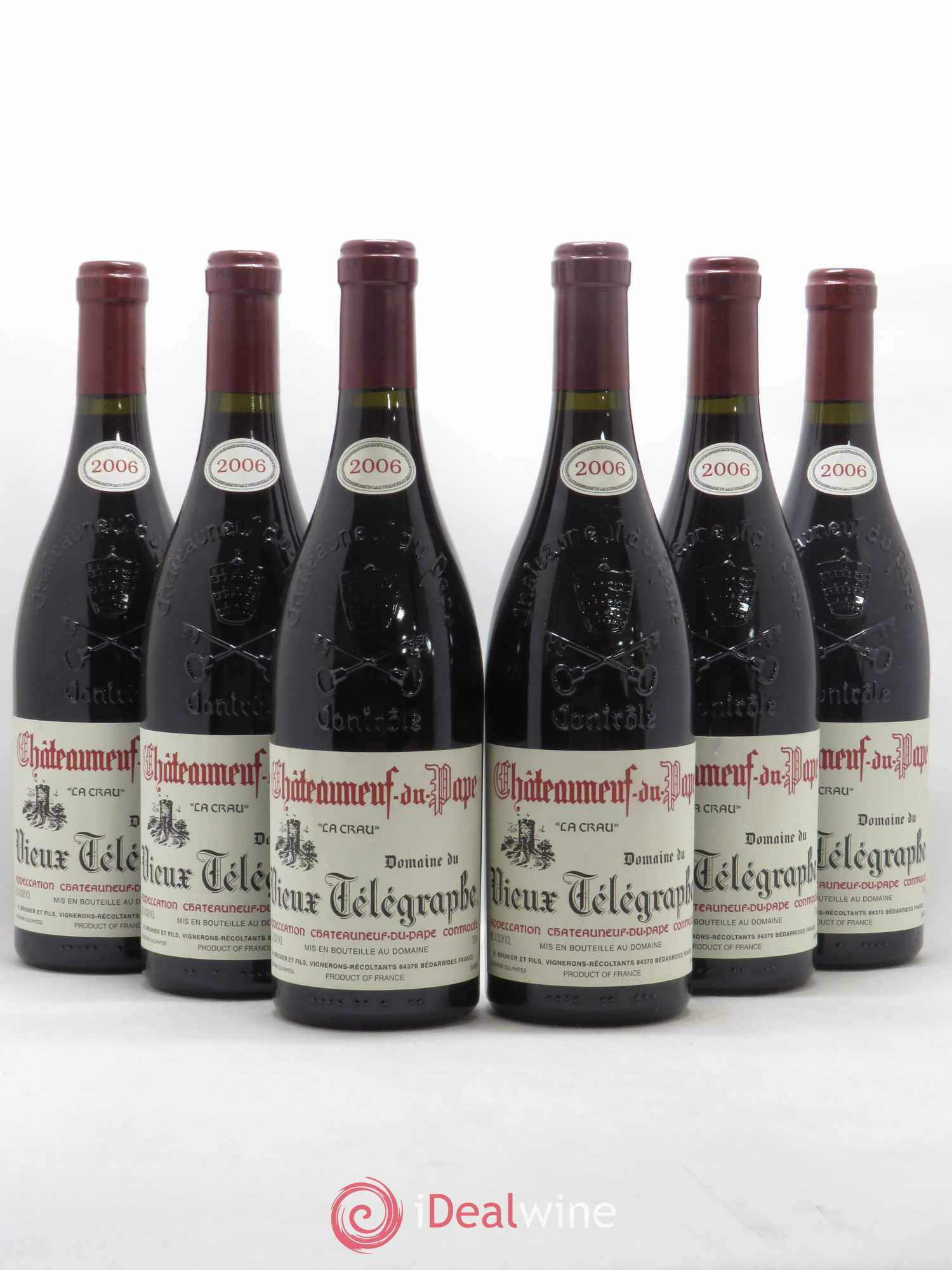 Châteauneuf-du-Pape Vieux Télégraphe (Domaine du) Vignobles Brunier 2006 - Lot de 6 bouteilles - 0