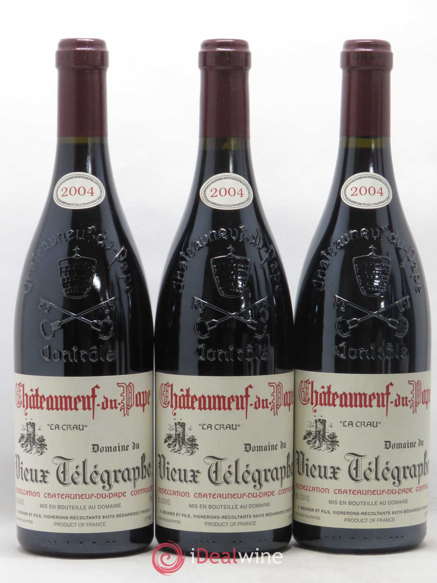 Châteauneuf-du-Pape Vieux Télégraphe (Domaine du) Vignobles Brunier 2004 - Lot de 6 bouteilles - 1