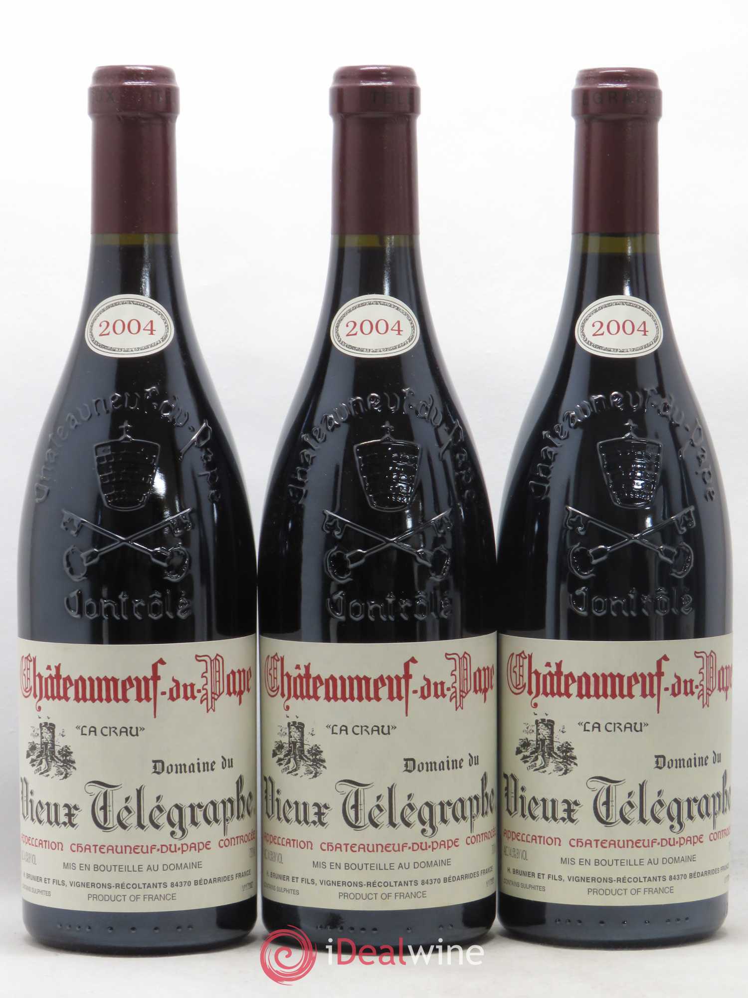 Châteauneuf-du-Pape Vieux Télégraphe (Domaine du) Vignobles Brunier 2004 - Lot de 6 bouteilles - 1