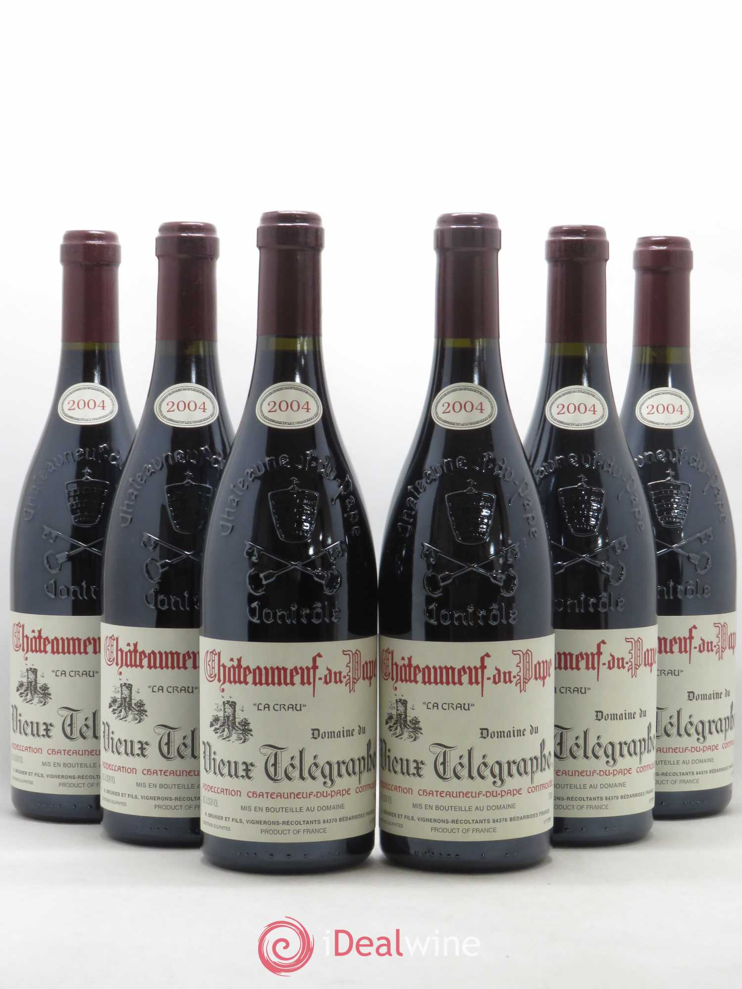 Châteauneuf-du-Pape Vieux Télégraphe (Domaine du) Vignobles Brunier 2004 - Lot de 6 bouteilles - 0
