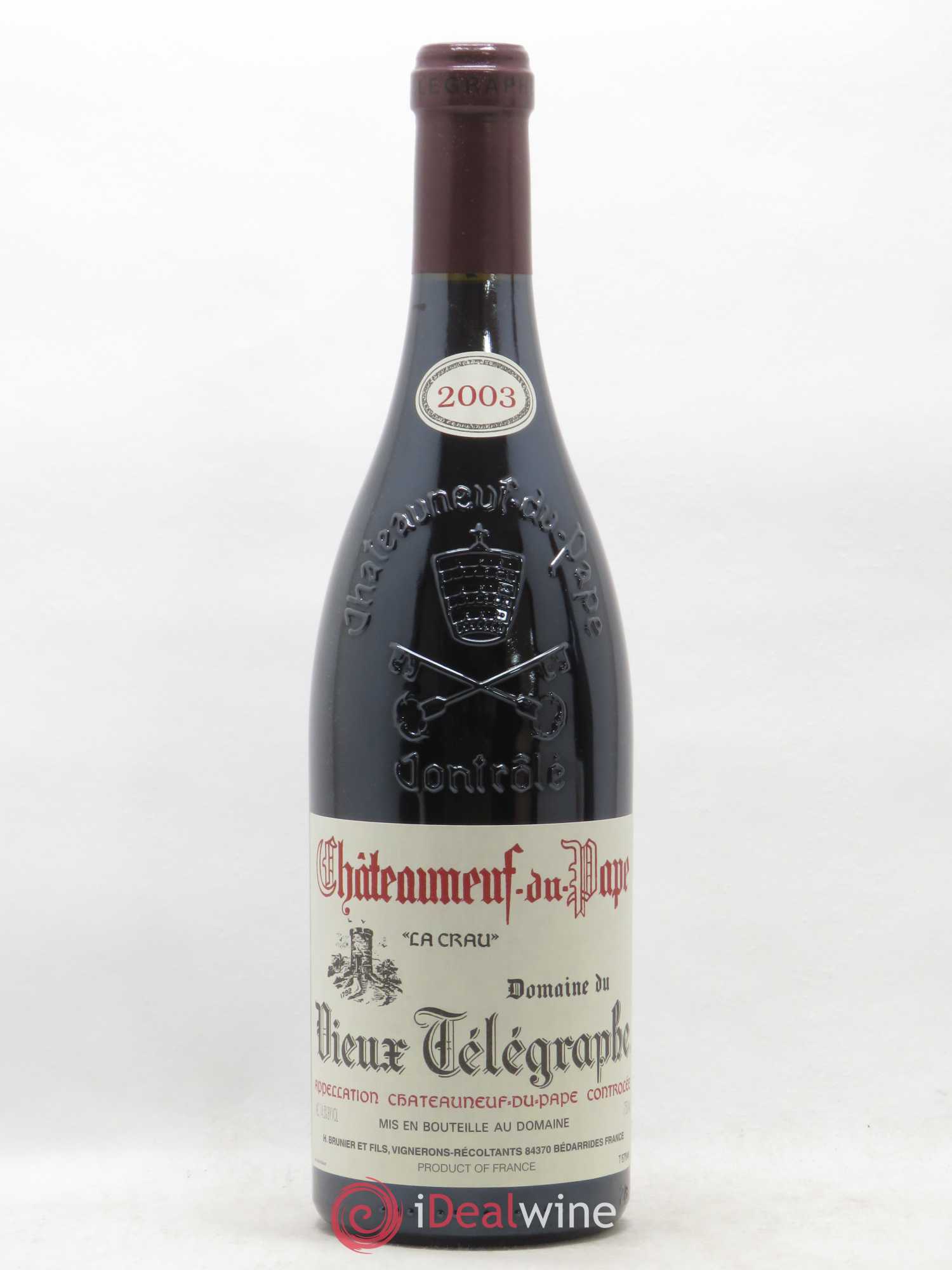 Châteauneuf-du-Pape Vieux Télégraphe (Domaine du) Vignobles Brunier 2003 - Lot de 1 bouteille - 0