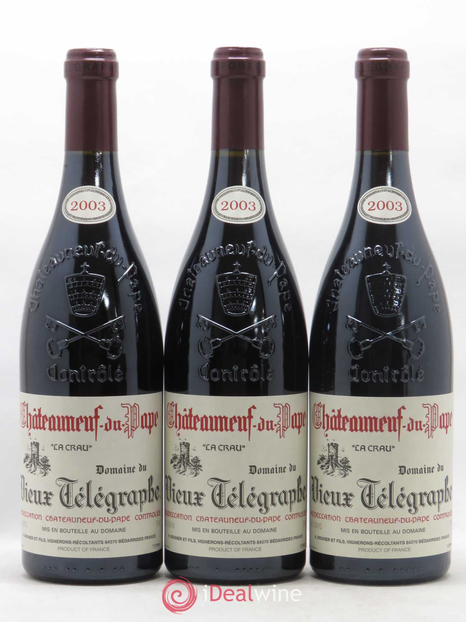 Châteauneuf-du-Pape Vieux Télégraphe (Domaine du) Vignobles Brunier 2003 - Lot de 6 bouteilles - 2