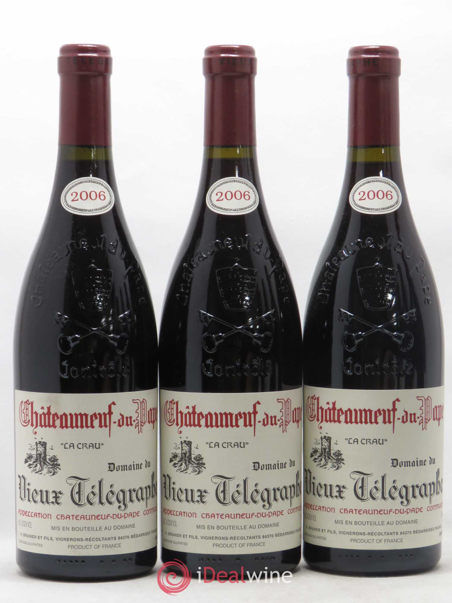 Châteauneuf-du-Pape Vieux Télégraphe (Domaine du) Vignobles Brunier 2006 - Lot de 6 bouteilles - 1