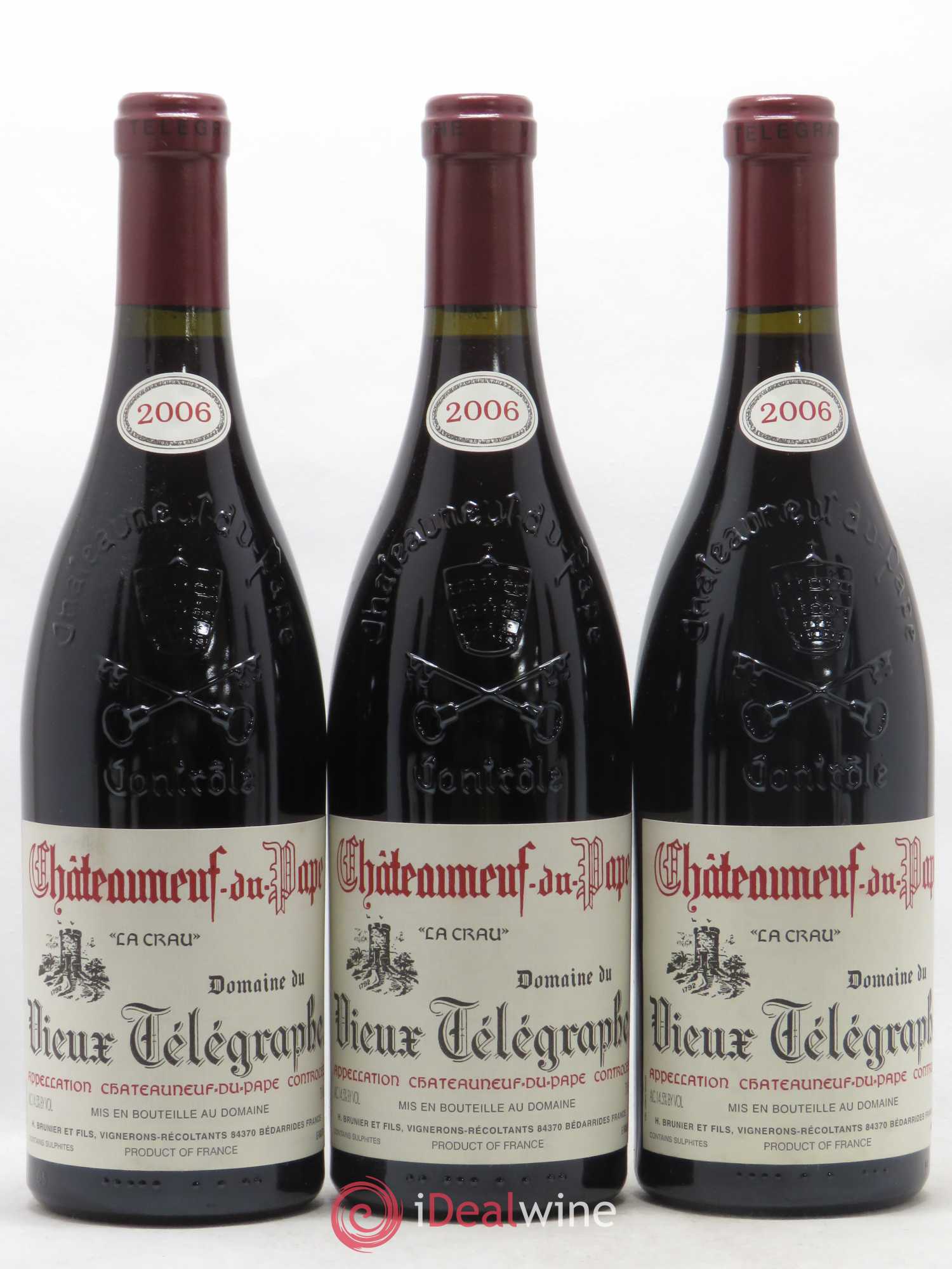 Châteauneuf-du-Pape Vieux Télégraphe (Domaine du) Vignobles Brunier 2006 - Lot de 6 bouteilles - 2
