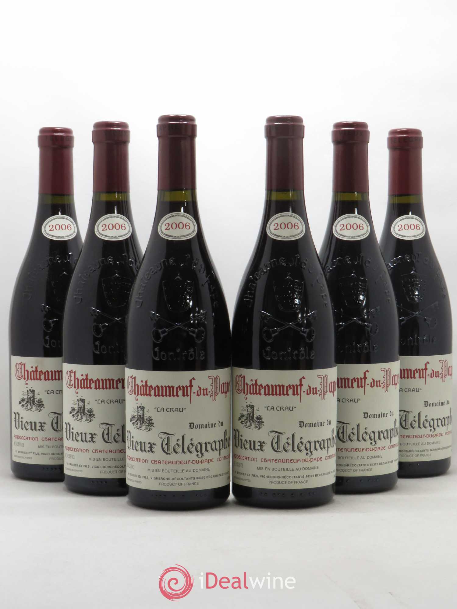Châteauneuf-du-Pape Vieux Télégraphe (Domaine du) Vignobles Brunier 2006 - Lot de 6 bouteilles - 0