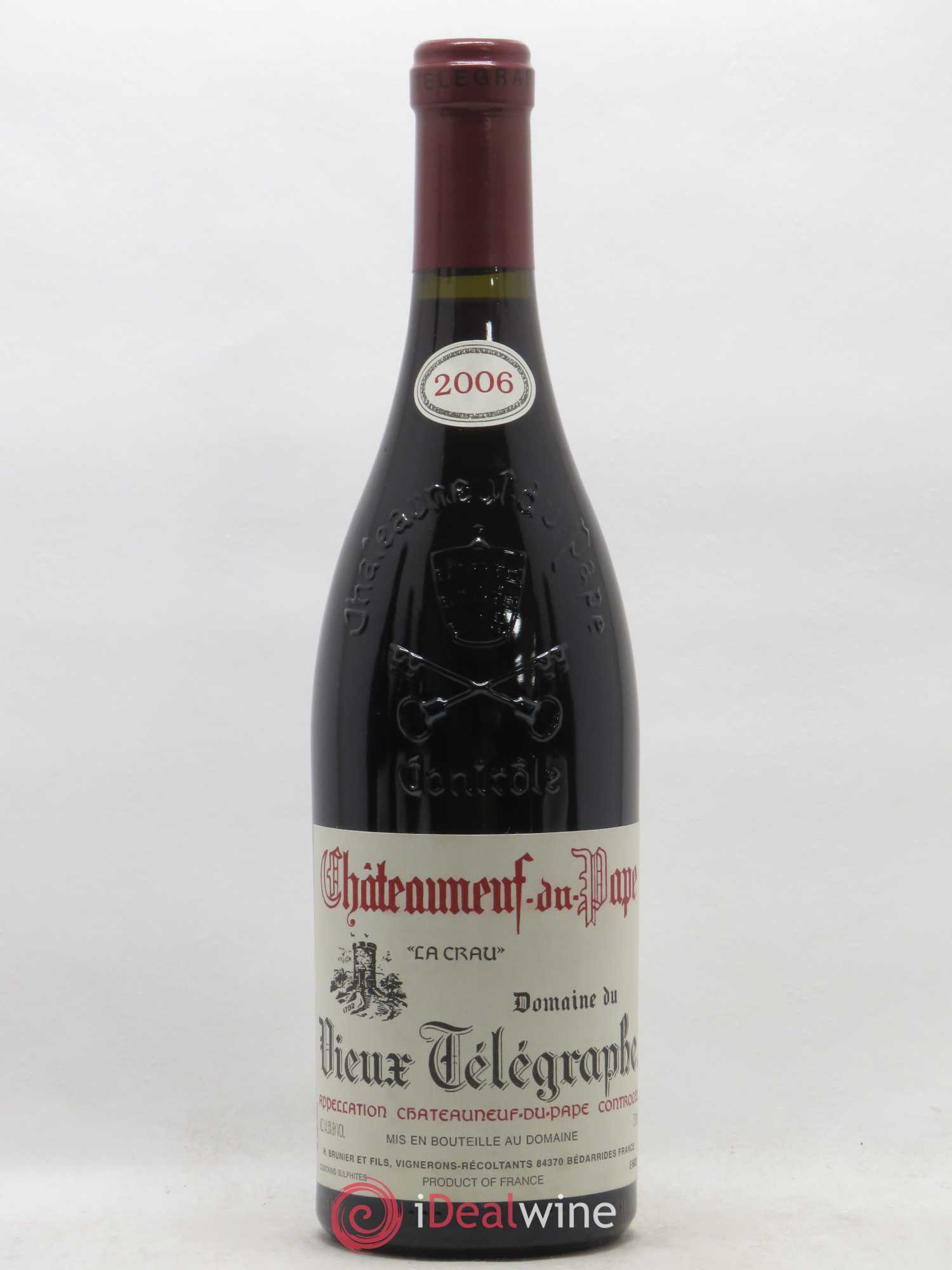 Châteauneuf-du-Pape Vieux Télégraphe (Domaine du) Vignobles Brunier 2006 - Lot de 1 bouteille - 0