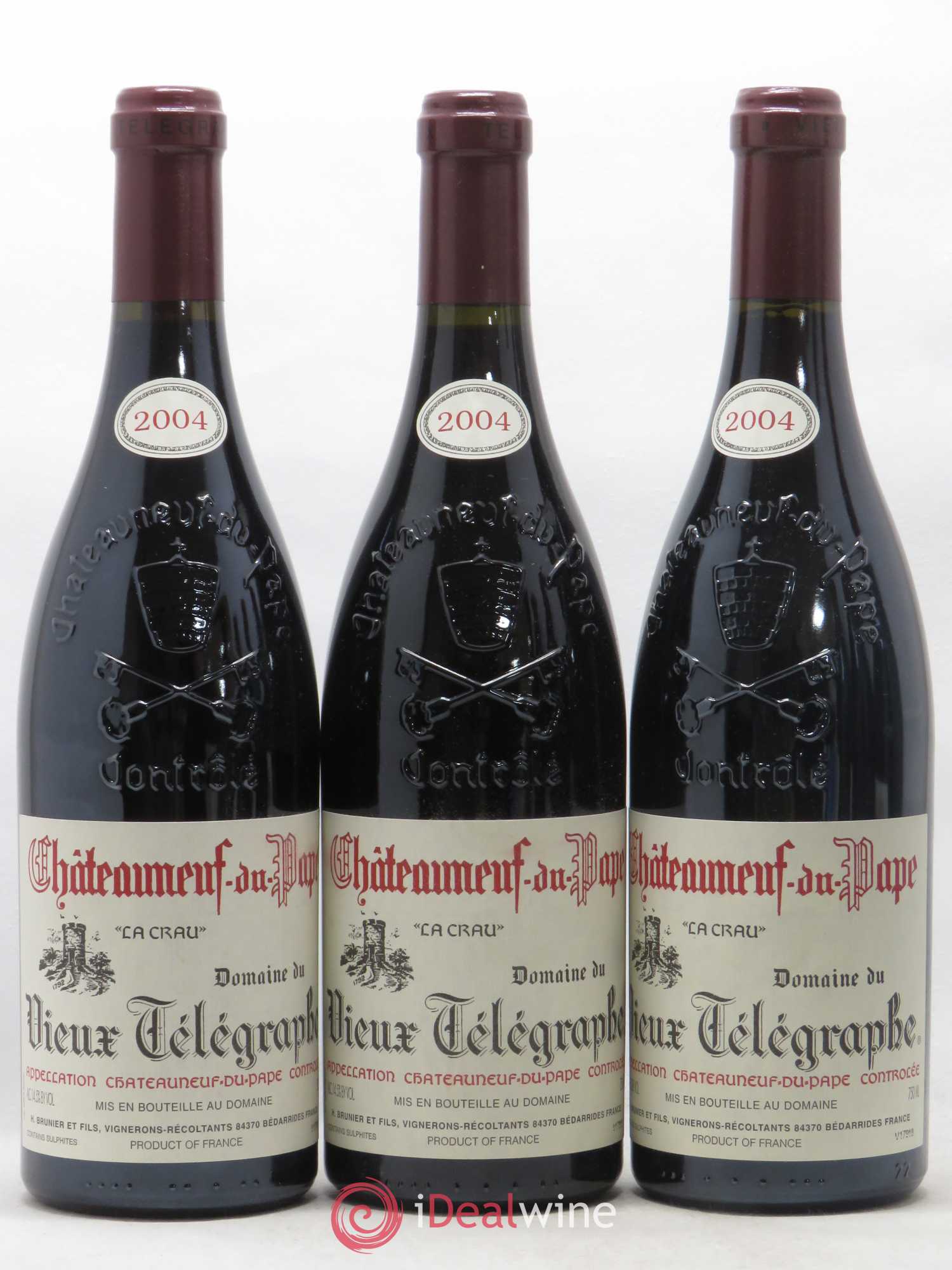 Châteauneuf-du-Pape Vieux Télégraphe (Domaine du) Vignobles Brunier 2004 - Lot de 6 bouteilles - 1