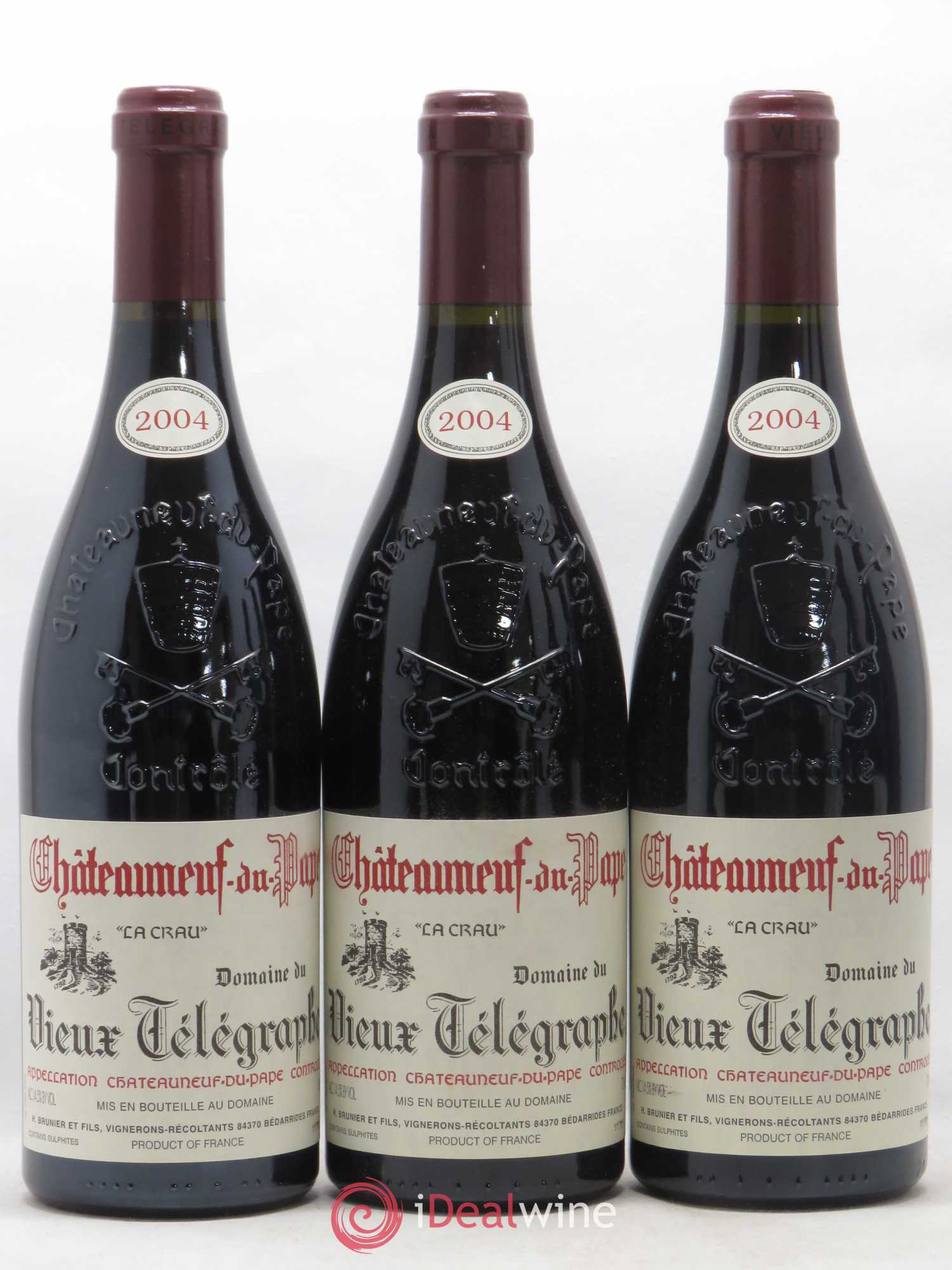 Châteauneuf-du-Pape Vieux Télégraphe (Domaine du) Vignobles Brunier 2004 - Lot de 6 bouteilles - 1