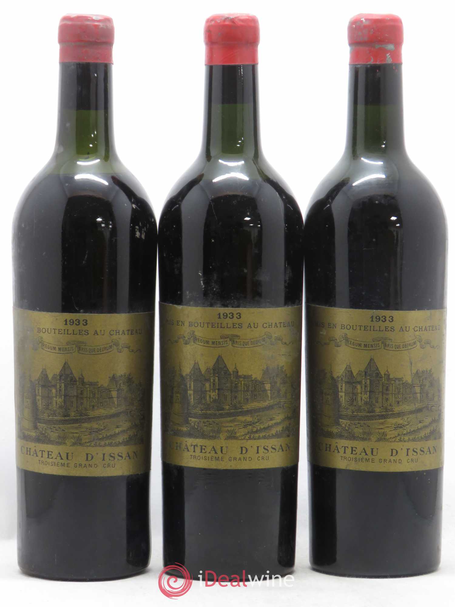 Château d'Issan 3ème Grand Cru Classé 1933 - Lot de 3 bouteilles - 0