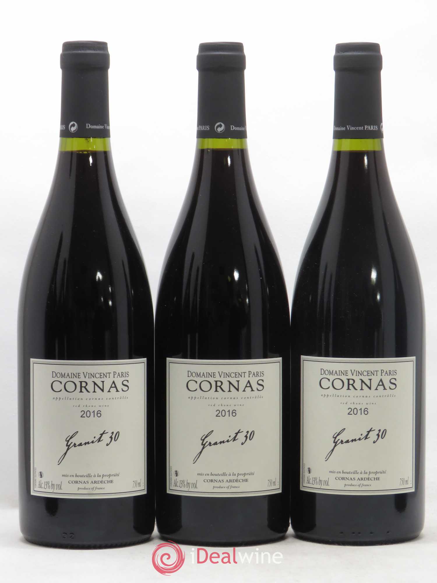 Cornas Granit 30 Vincent Paris 2016 - Lot de 3 bouteilles - 0
