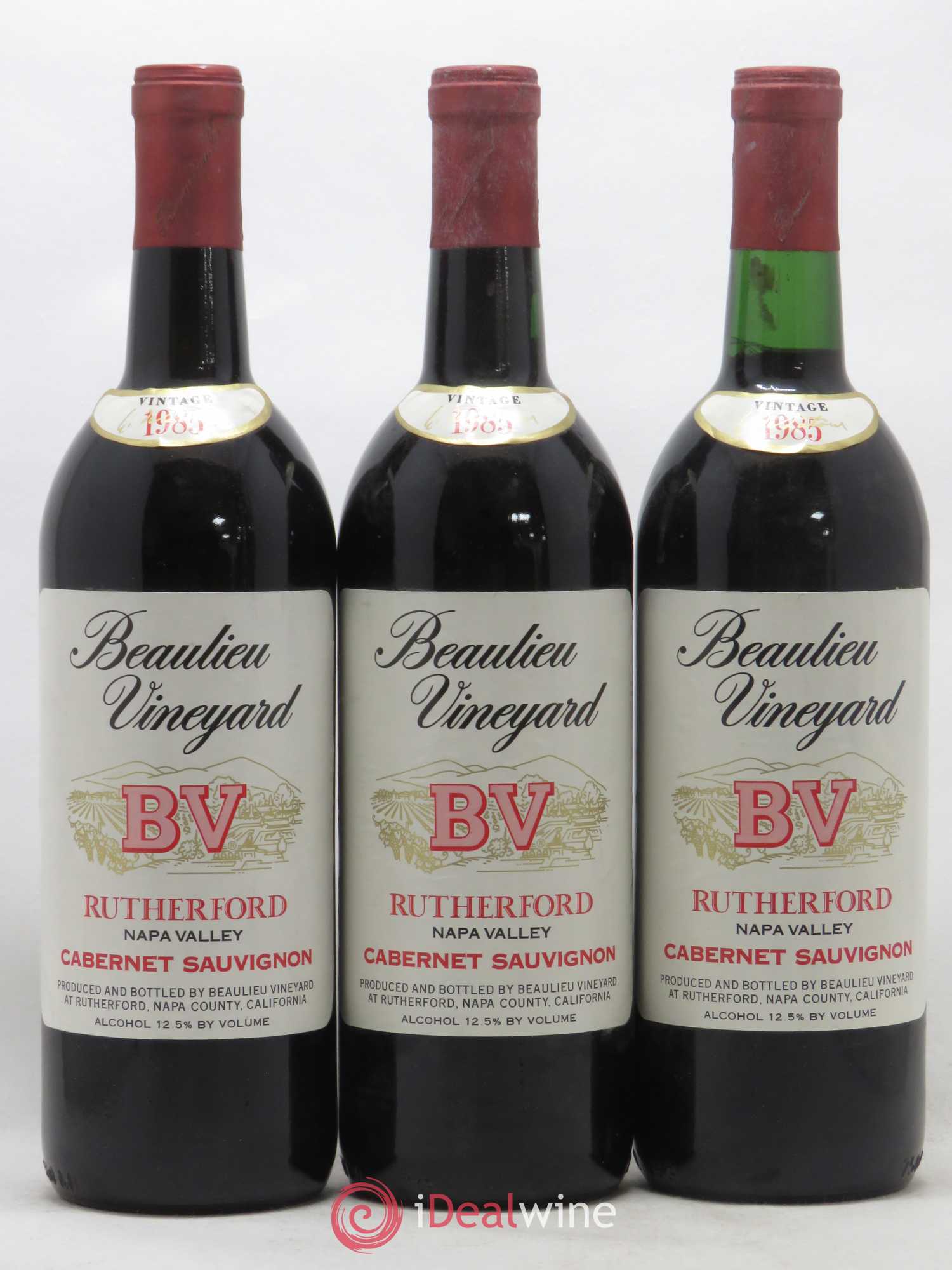 USA Rutherford Napa Valley Cabernet Sauvignon Beaulieu Vineyards 1985 - Lot of 3 bottles - 0