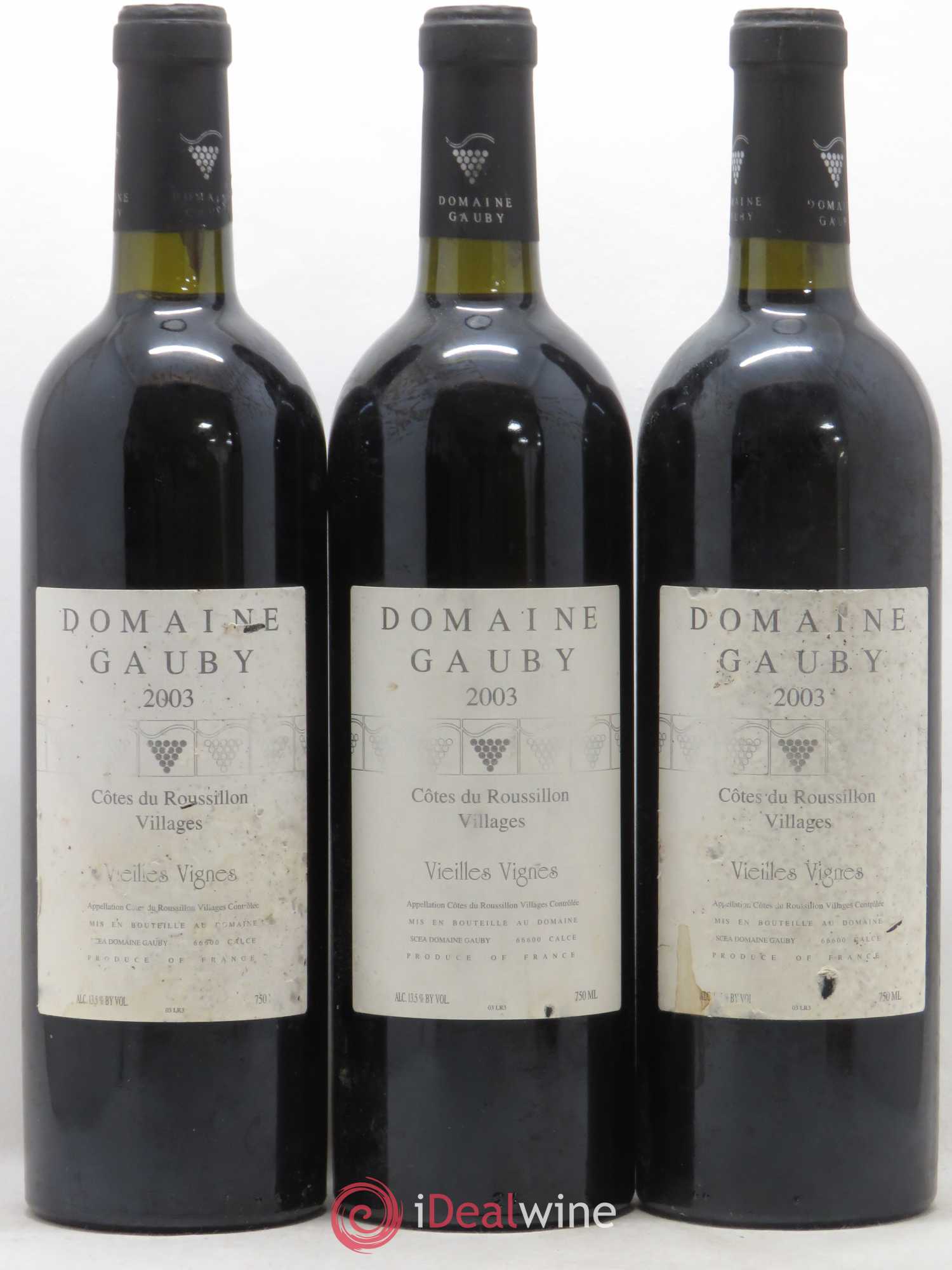 Côtes du Roussillon Villages Vieilles vignes Gauby (Domaine) 2003 - Lot de 3 bouteilles - 0