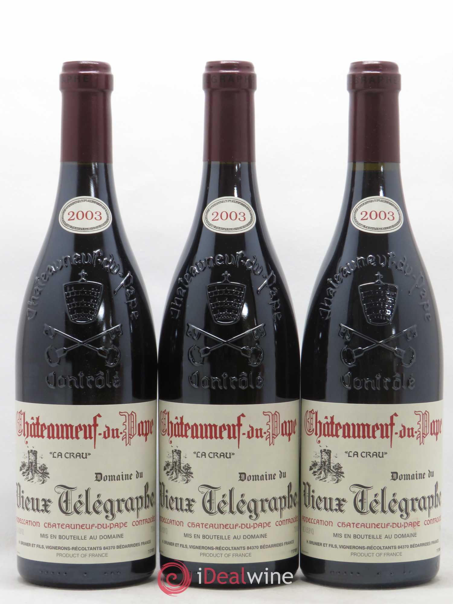 Châteauneuf-du-Pape Vieux Télégraphe (Domaine du) Vignobles Brunier 2003 - Lot de 6 bouteilles - 2