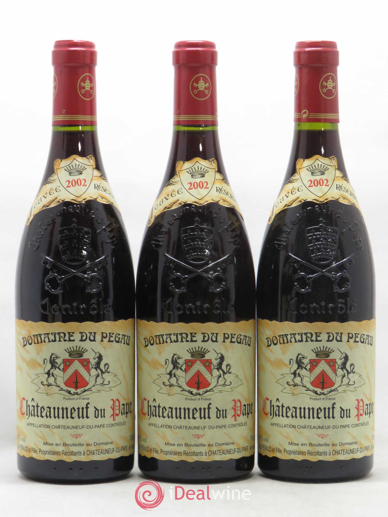 Châteauneuf-du-Pape Domaine du Pégau Cuvée Réservée Paul et Laurence Féraud 2002 - Lot de 3 bouteilles - 0