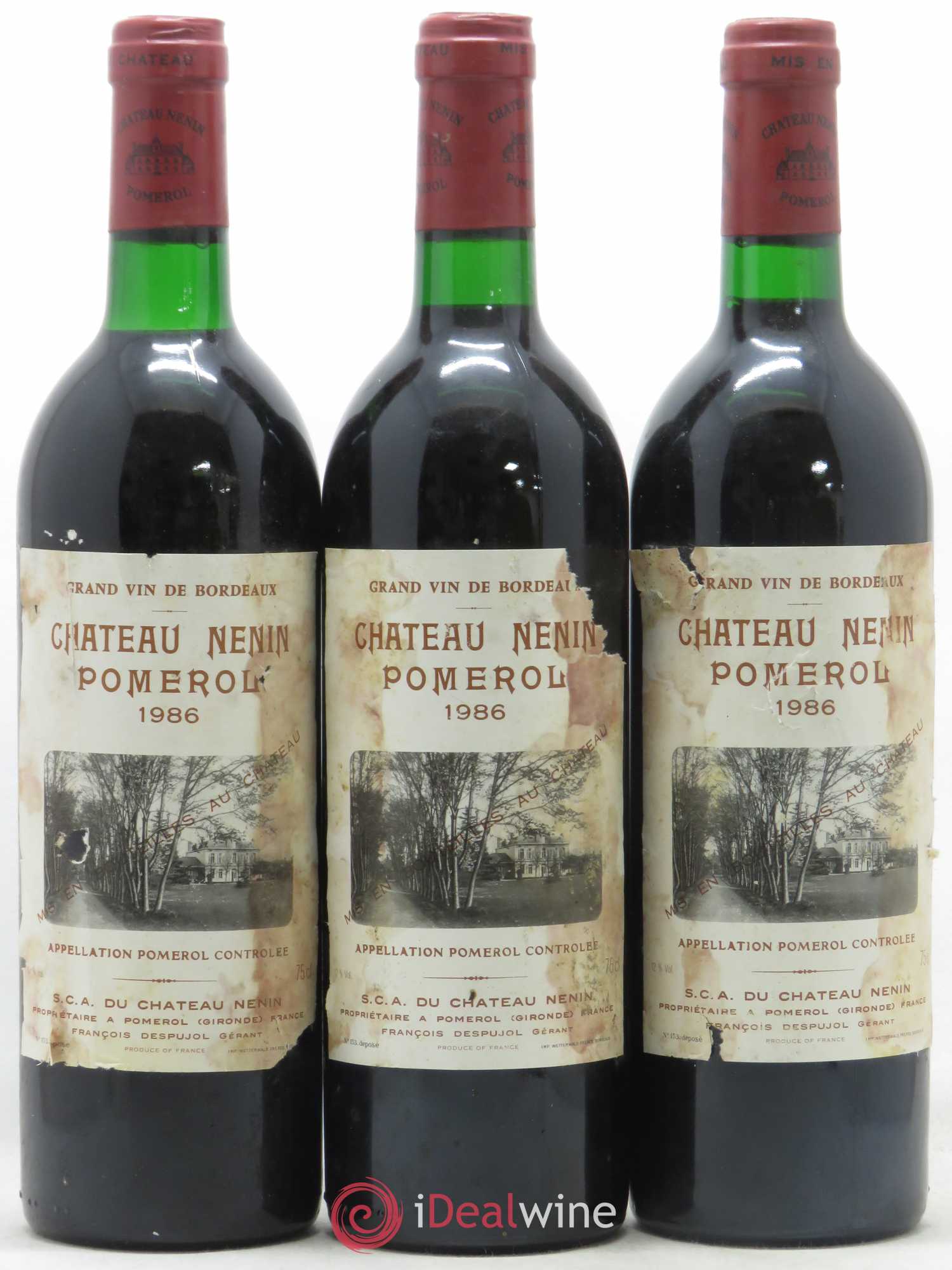 Château Nenin 1986 - Lot de 3 bouteilles - 0