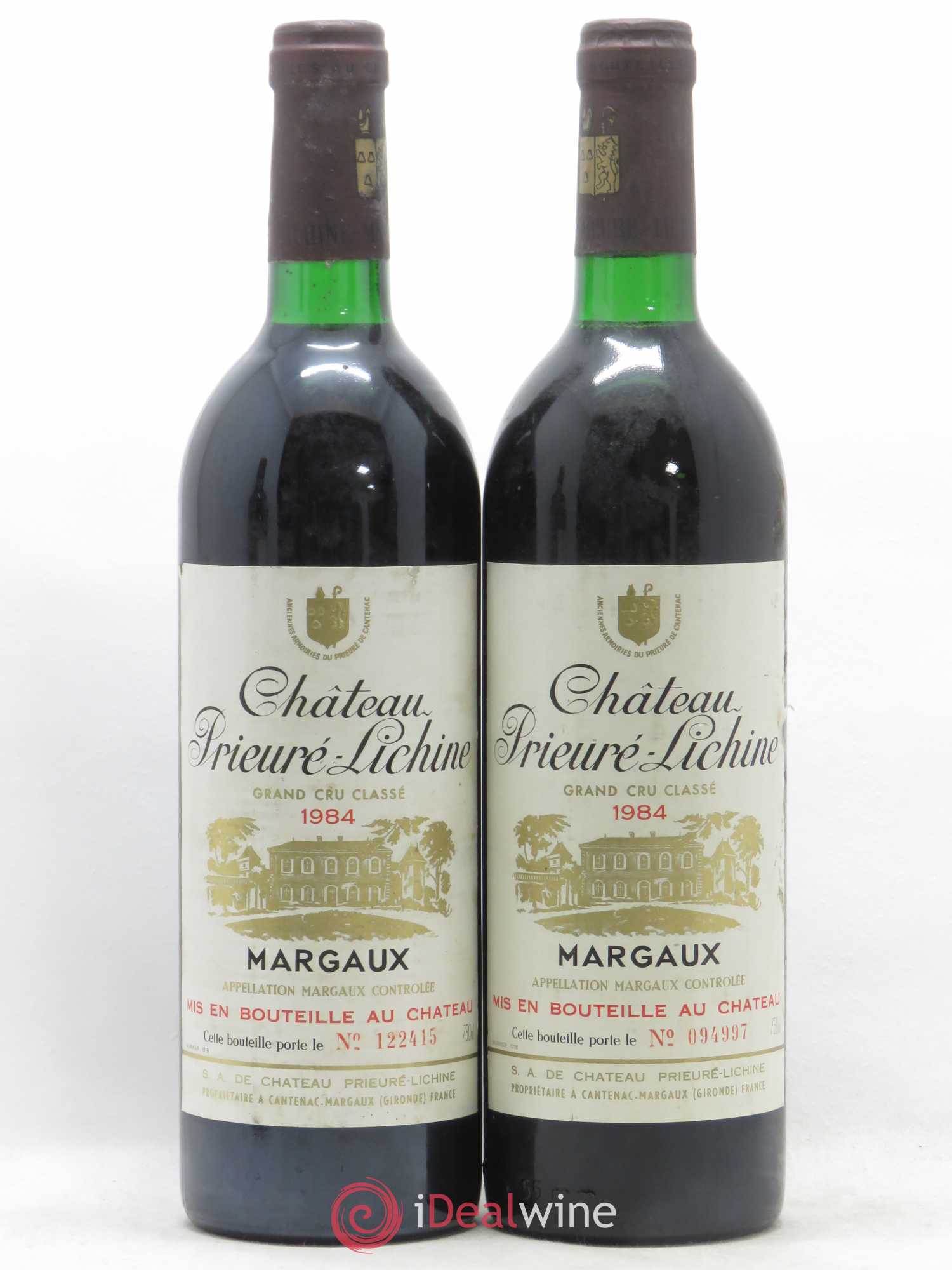 Château Prieuré Lichine 4ème Grand Cru Classé 1984 - Lot de 2 bouteilles - 0
