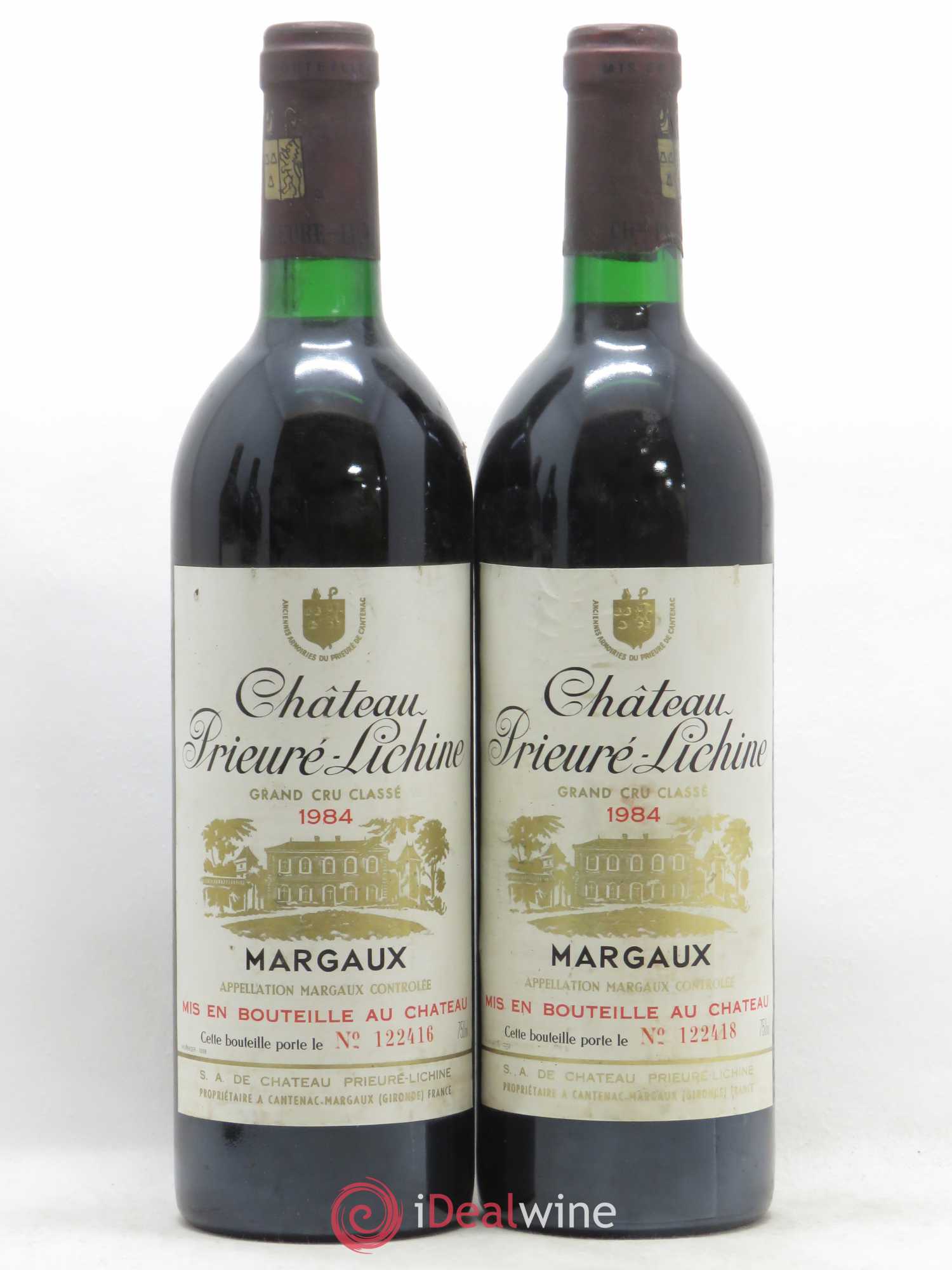 Château Prieuré Lichine 4ème Grand Cru Classé 1984 - Lot de 2 bouteilles - 0