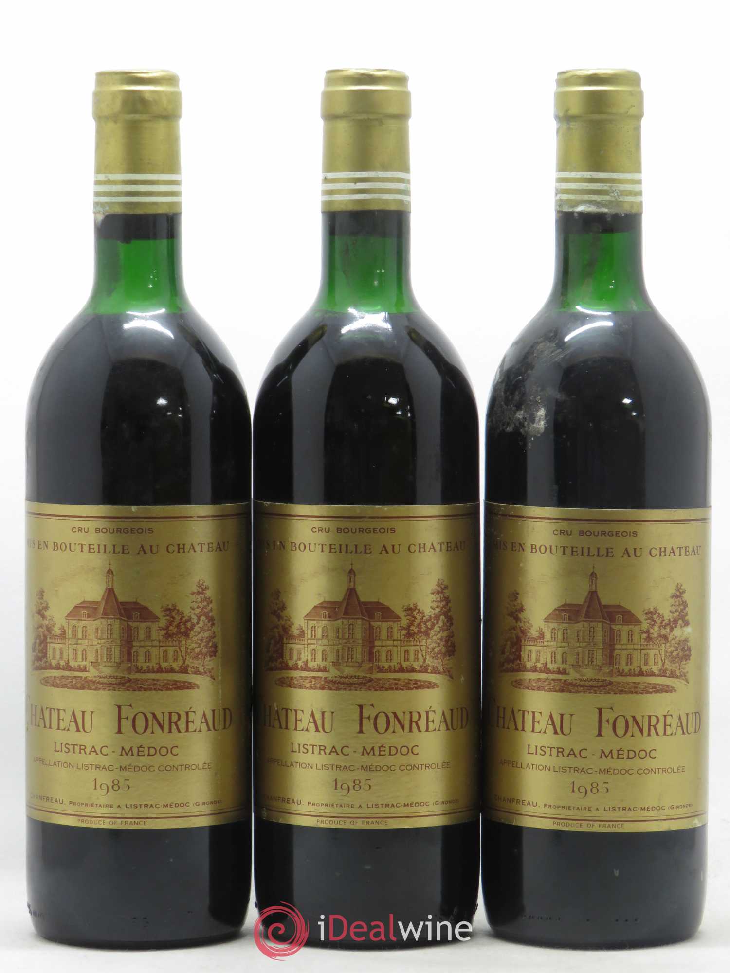 Château Fonréaud Cru Bourgeois 1985 - Lot de 3 bouteilles - 0