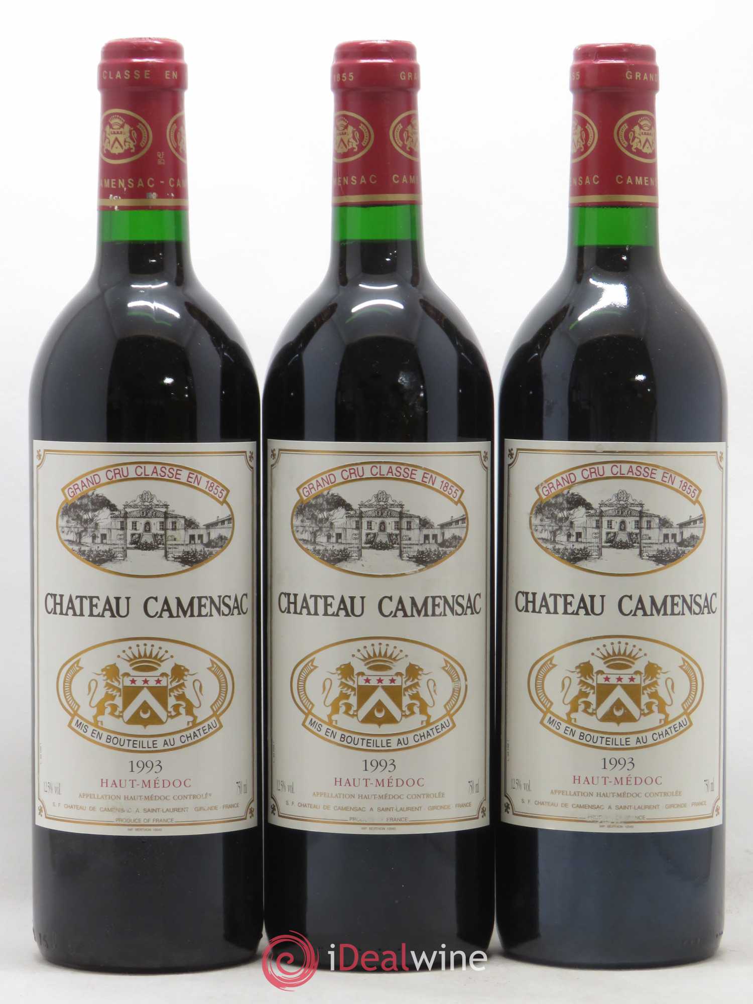 Château Camensac 5ème Grand Cru Classé 1993 - Lot de 3 bouteilles - 0