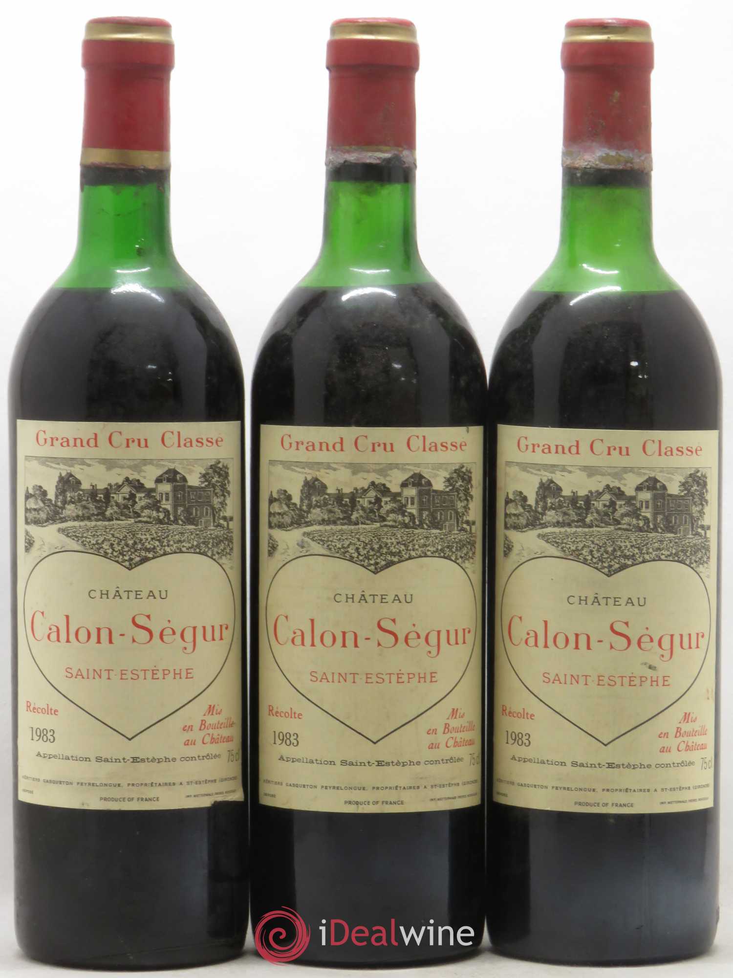Château Calon Ségur 3ème Grand Cru Classé 1983 - Lot de 3 bouteilles - 0