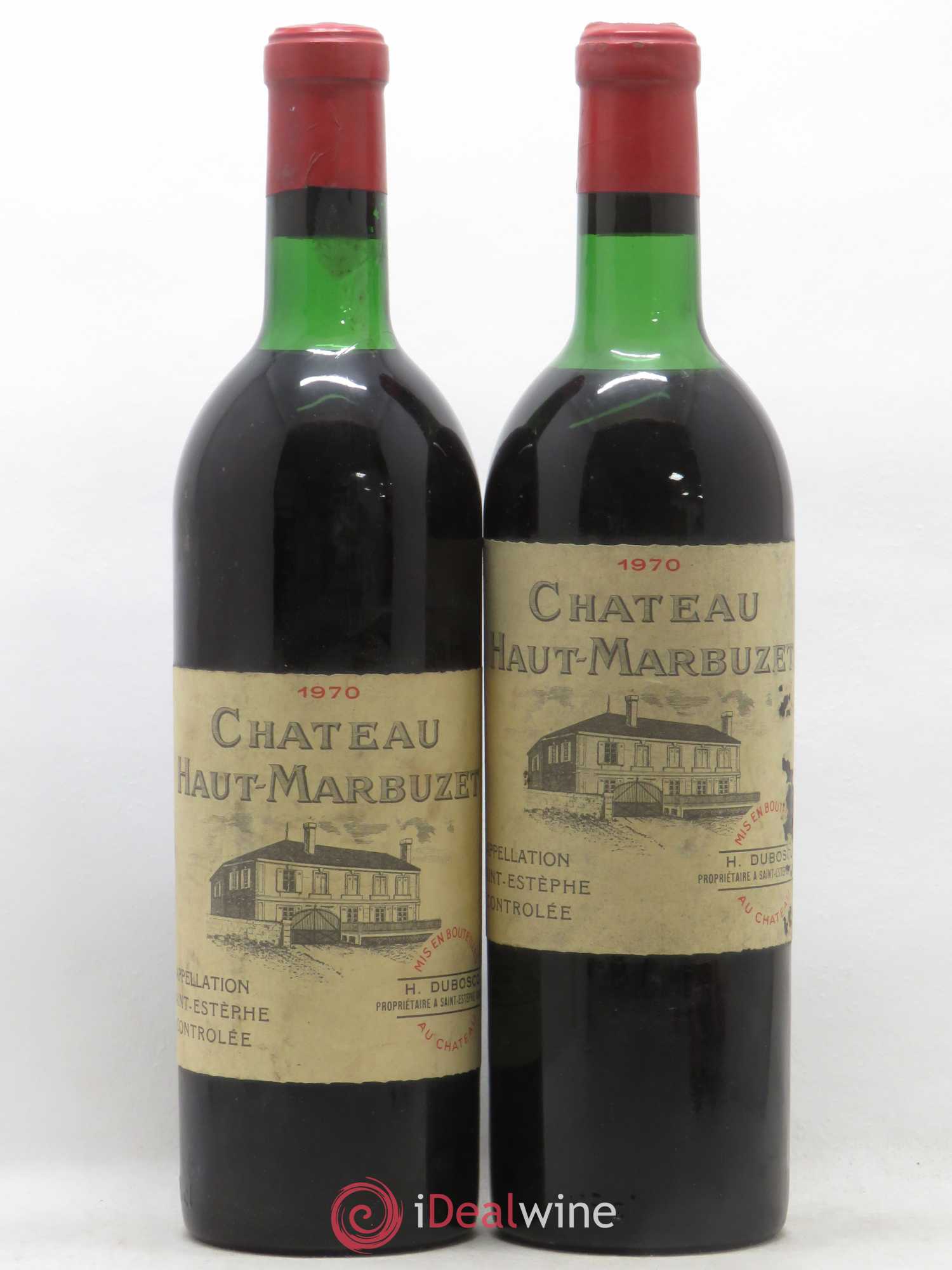 Château Haut Marbuzet 1970 - Lot de 2 bouteilles - 0