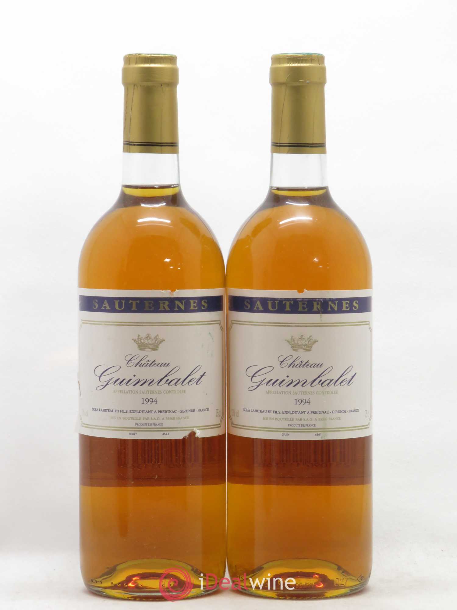 Sauternes Château Guimbalet 1994 - Lotto di 2 bottiglie - 0