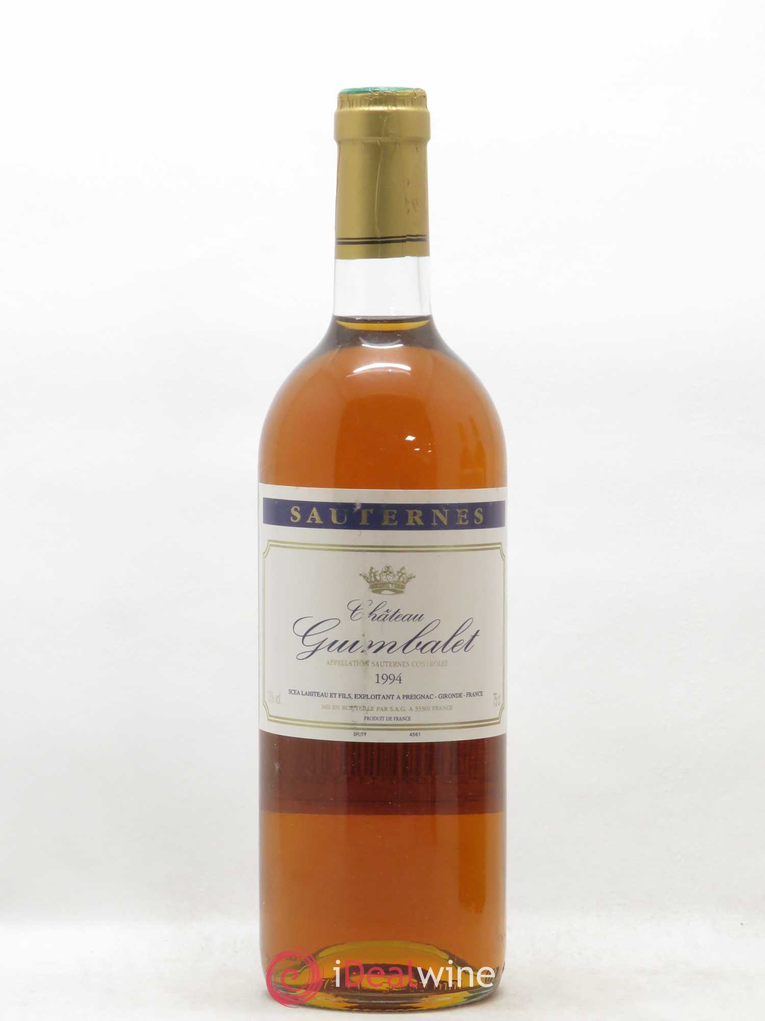 Sauternes Château Guimbalet 1994 - Posten von 1 Flasche - 0