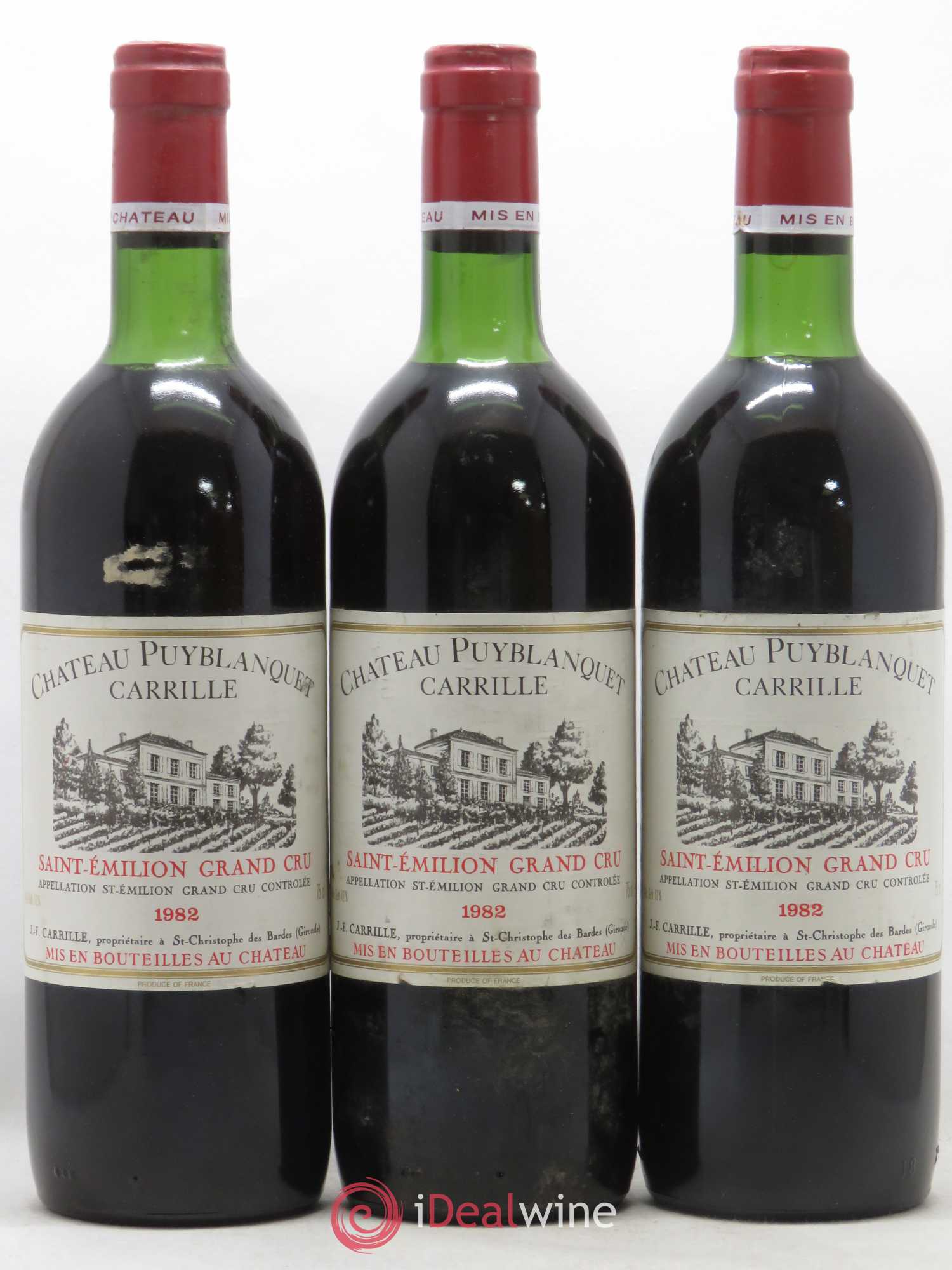 Saint-Émilion Grand Cru Puyblanquet Carrille 1982 - Posten von 3 Flaschen - 0