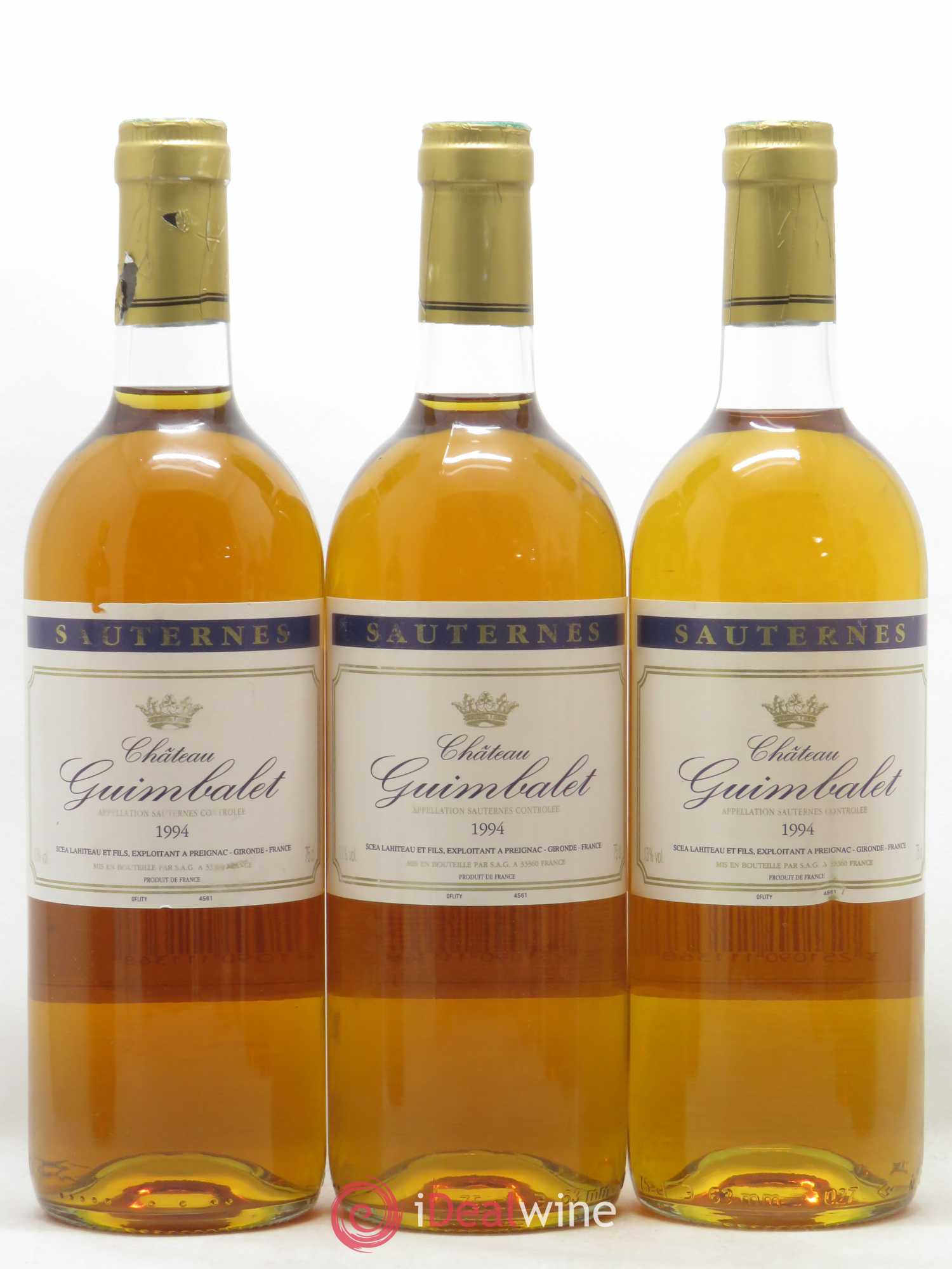 Sauternes Château Guimbalet 1994 - Lotto di 6 bottiglie - 1