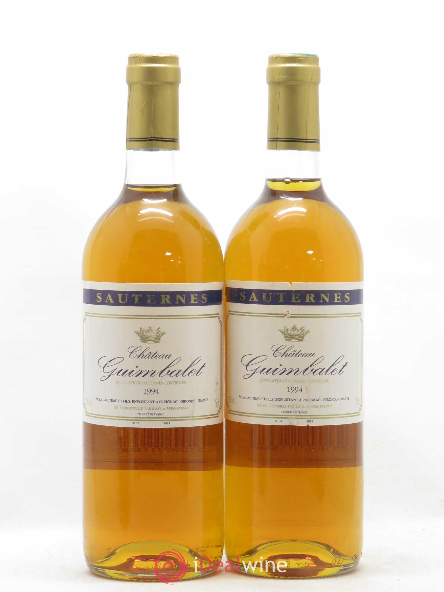 Sauternes Château Guimbalet 1994 - Lotto di 2 bottiglie - 0