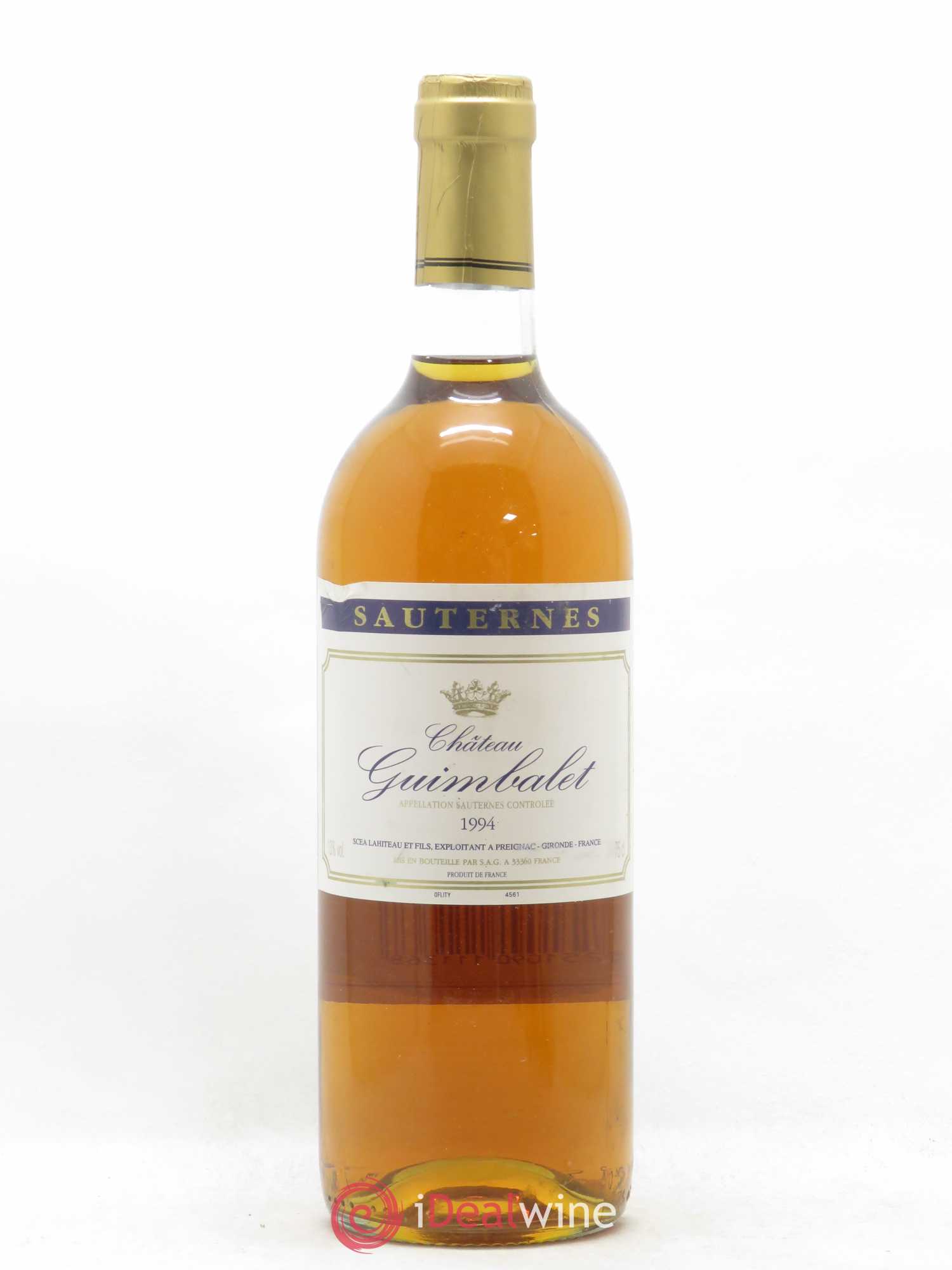 Sauternes Château Guimbalet 1994 - Posten von 1 Flasche - 0