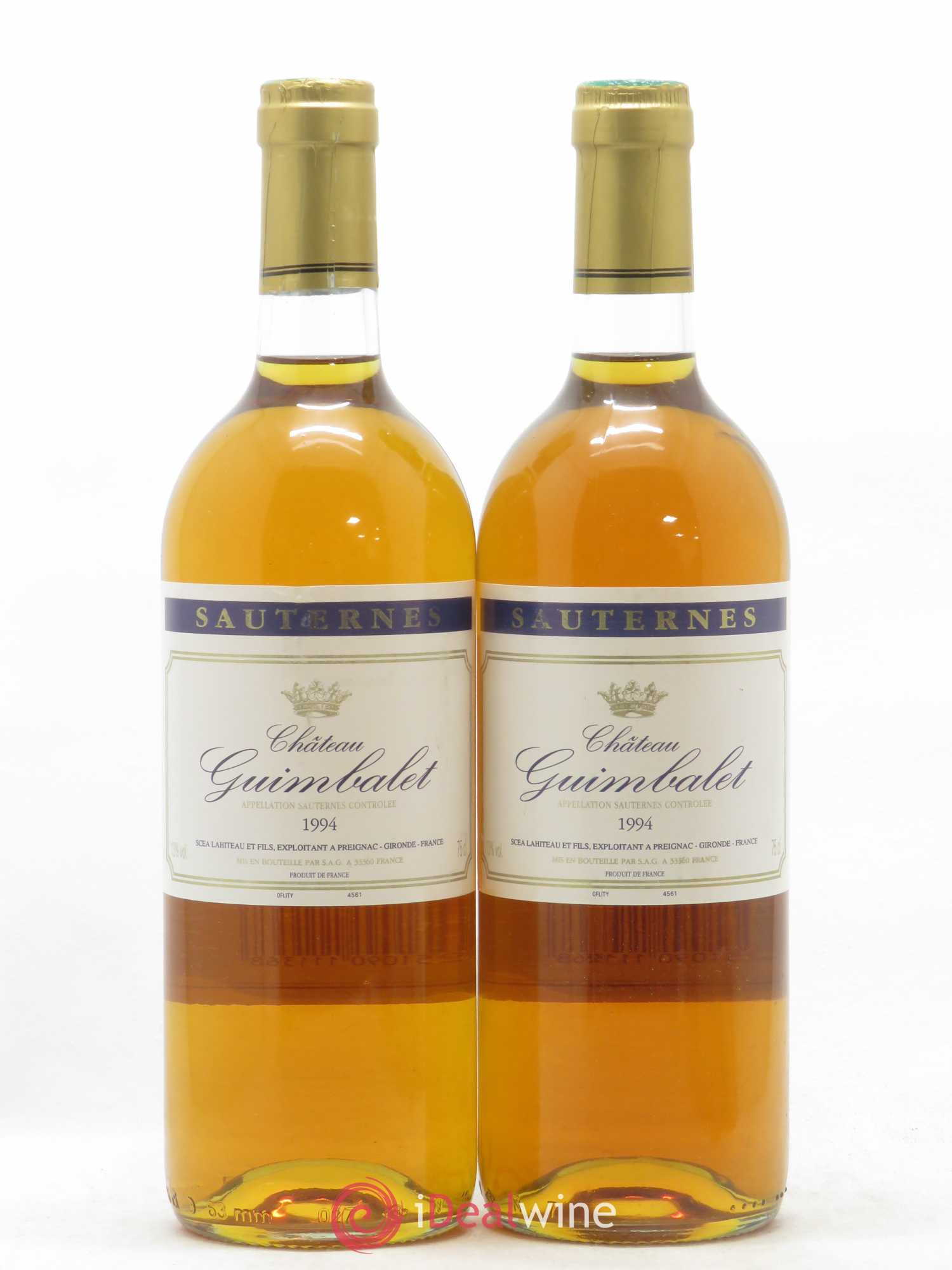 Sauternes Château Guimbalet 1994 - Lotto di 2 bottiglie - 0