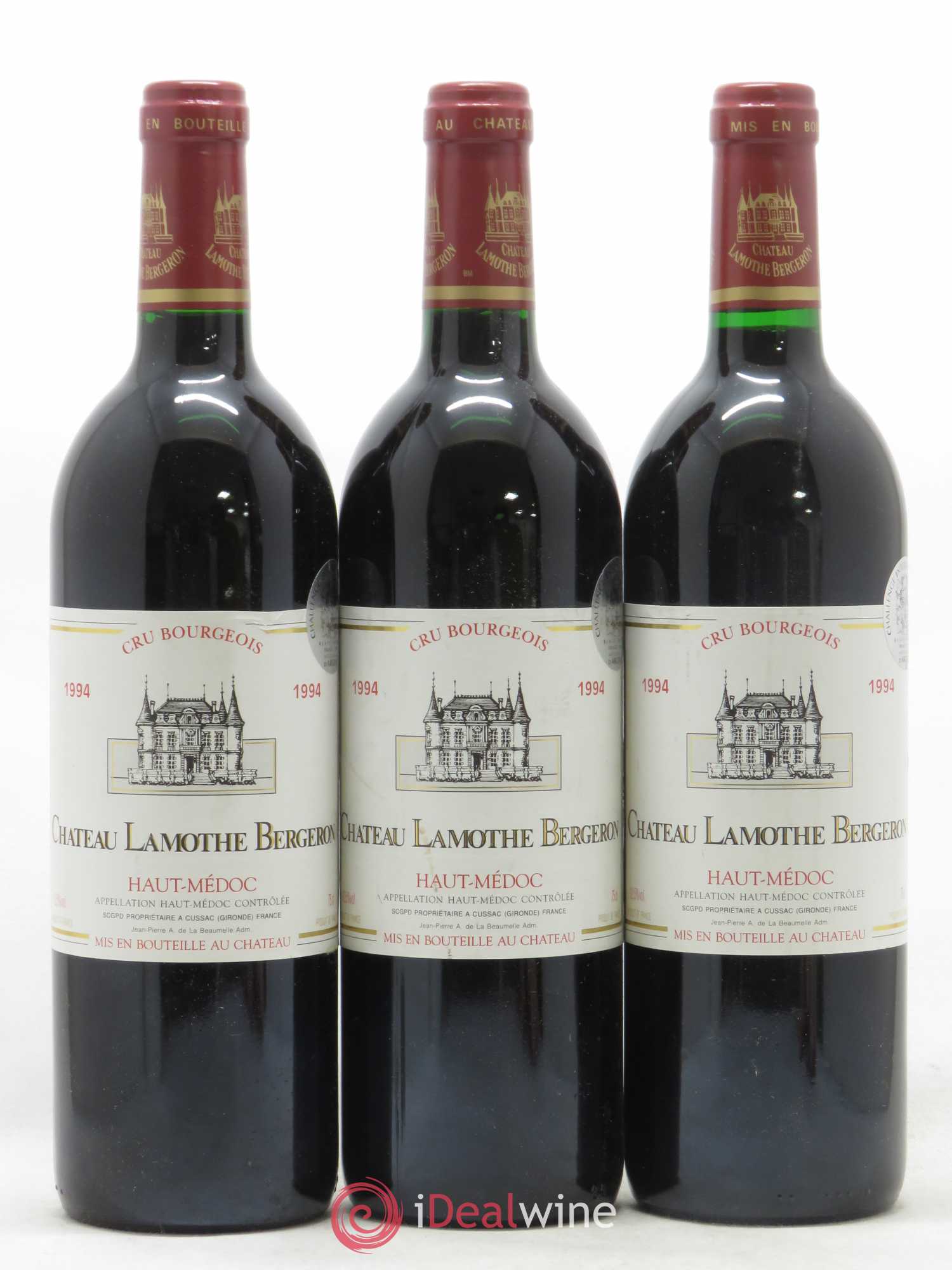 Château Lamothe Bergeron Cru Bourgeois 1994 - Lot de 3 bouteilles - 0