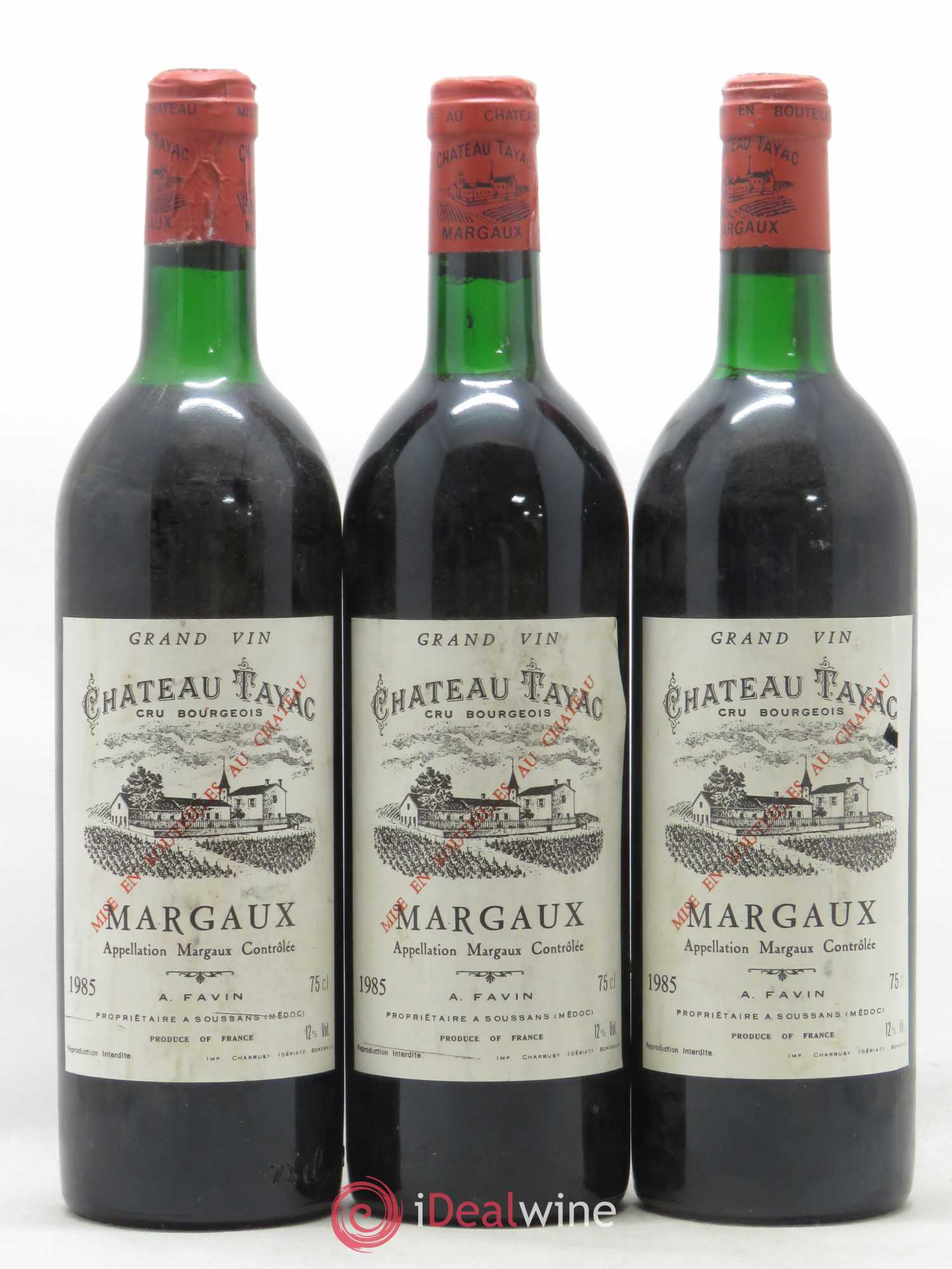 Château Tayac Cru Bourgeois 1985 - Lot de 3 bouteilles - 0