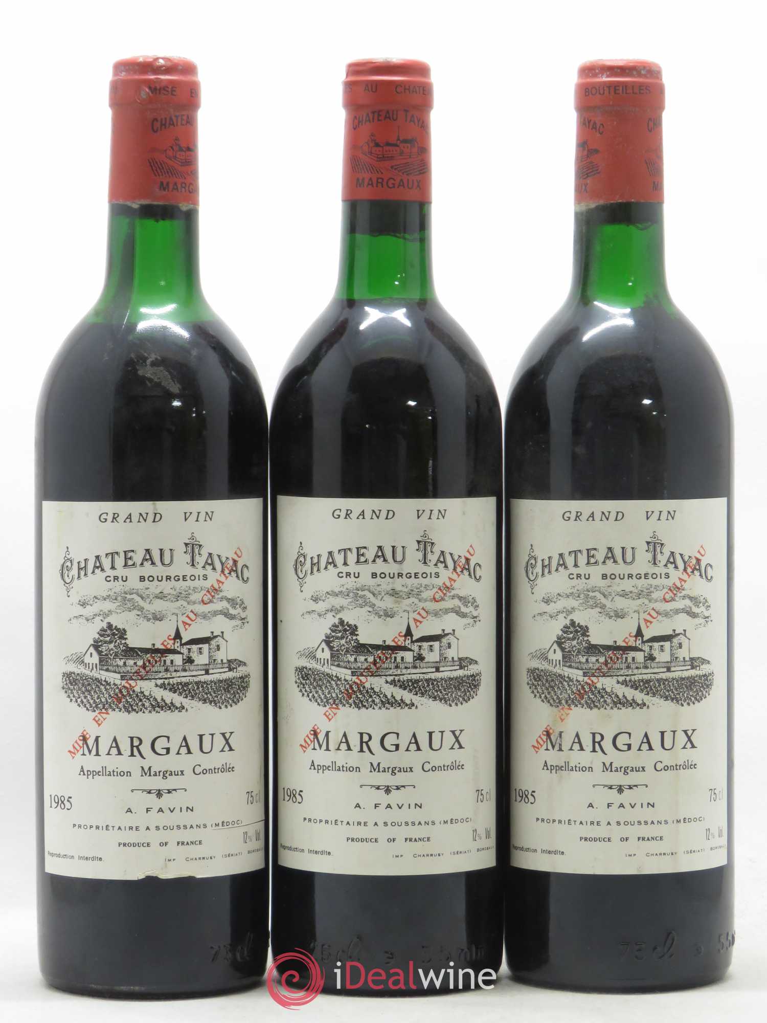 Château Tayac Cru Bourgeois 1985 - Lot de 3 bouteilles - 0