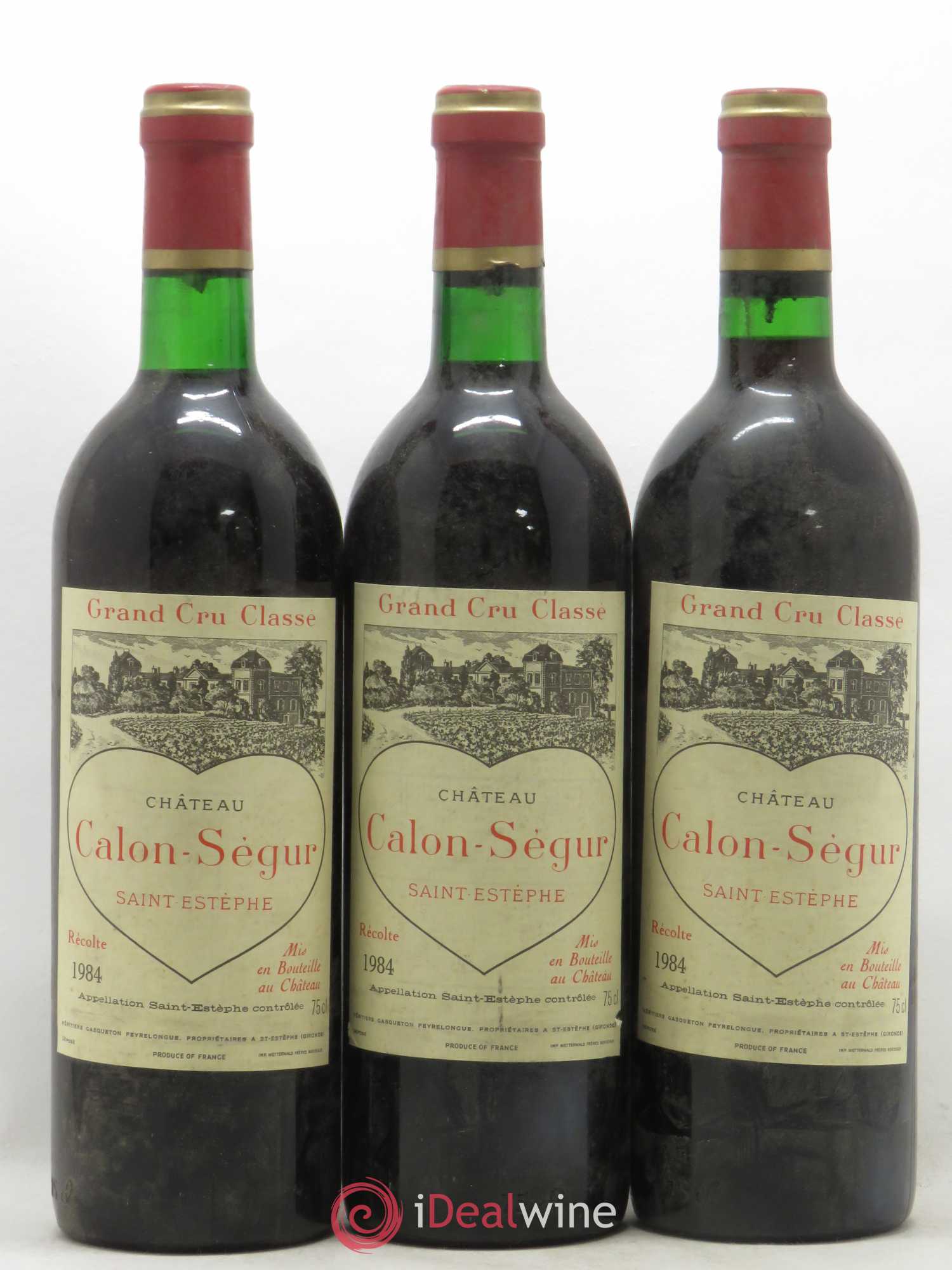 Château Calon Ségur 3ème Grand Cru Classé 1984 - Lot de 3 bouteilles - 0