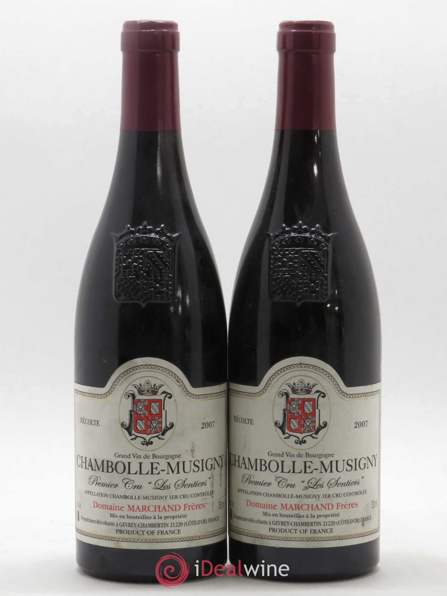 Chambolle-Musigny 1er Cru Les Sentiers Domaine Marchand Frères 2007 - Posten von 2 Flaschen - 0