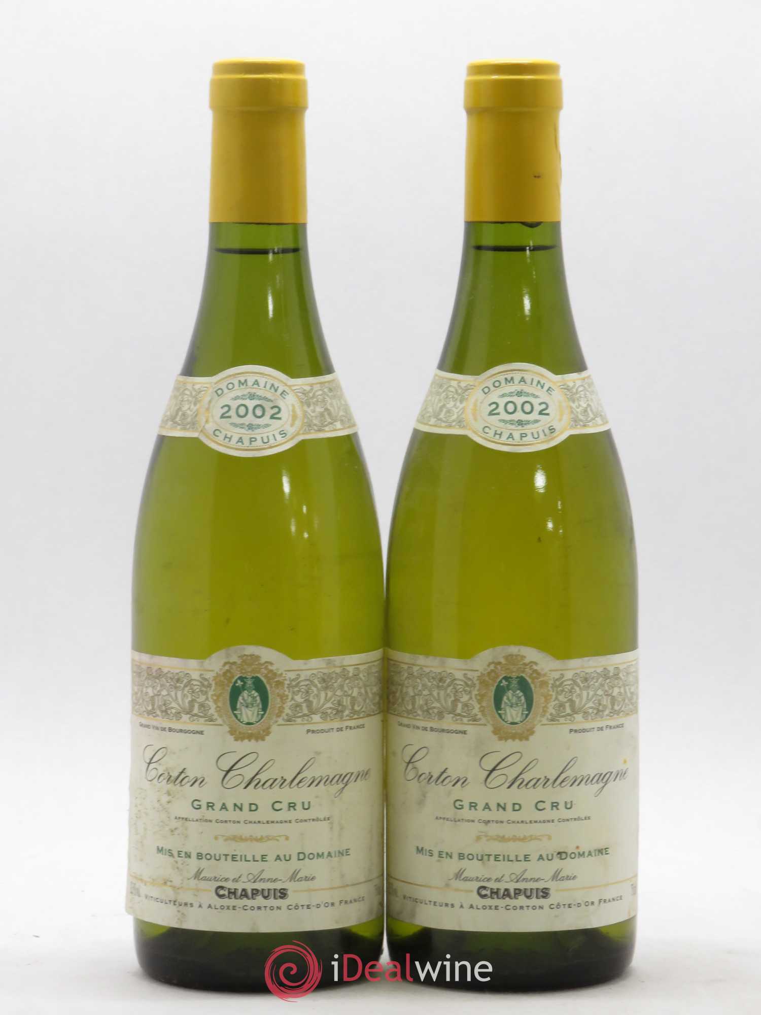 Corton-Charlemagne Grand Cru Domaine Chapuis 2002 - Lot de 2 bouteilles - 0